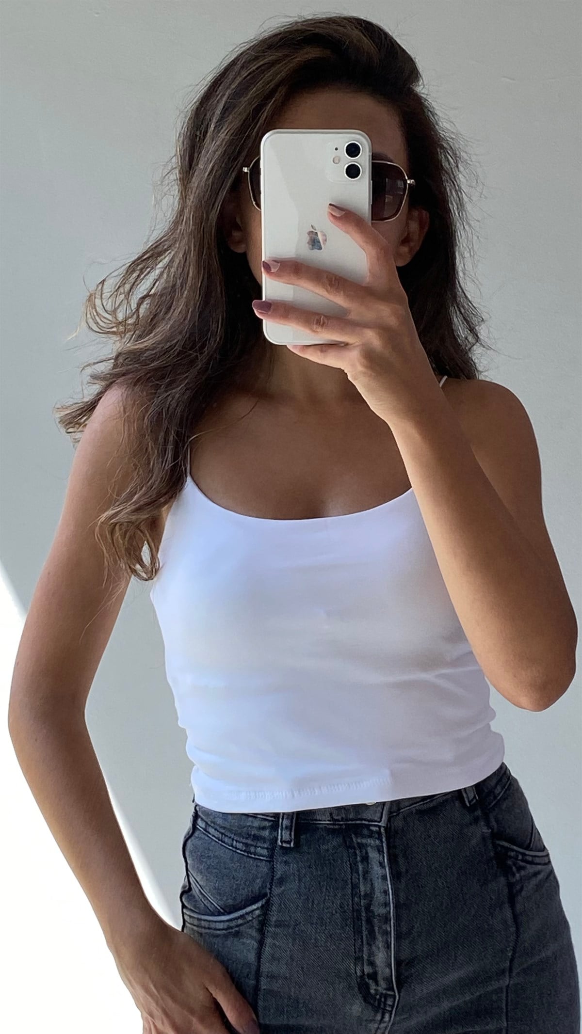 Beyaz Lastik Askılı Atlet