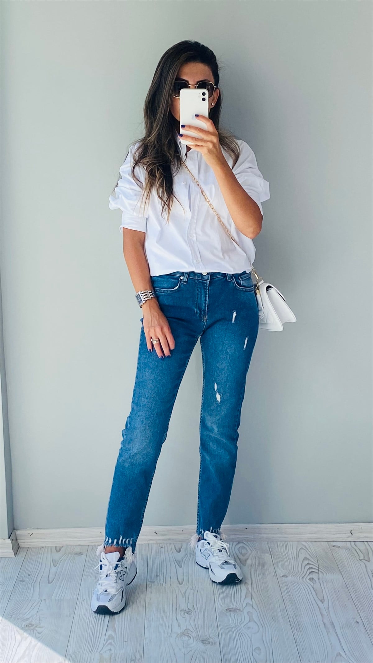 Mavi Saçaklı Slim Boyfriend