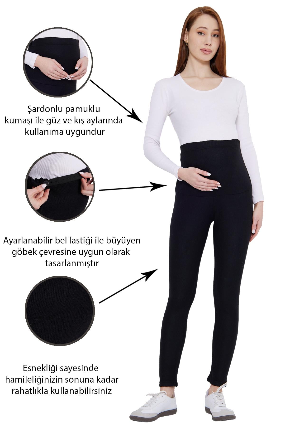 Luvmabelly - MYRA8045 - Hamile Şardonlu Kaşkorse Tayt