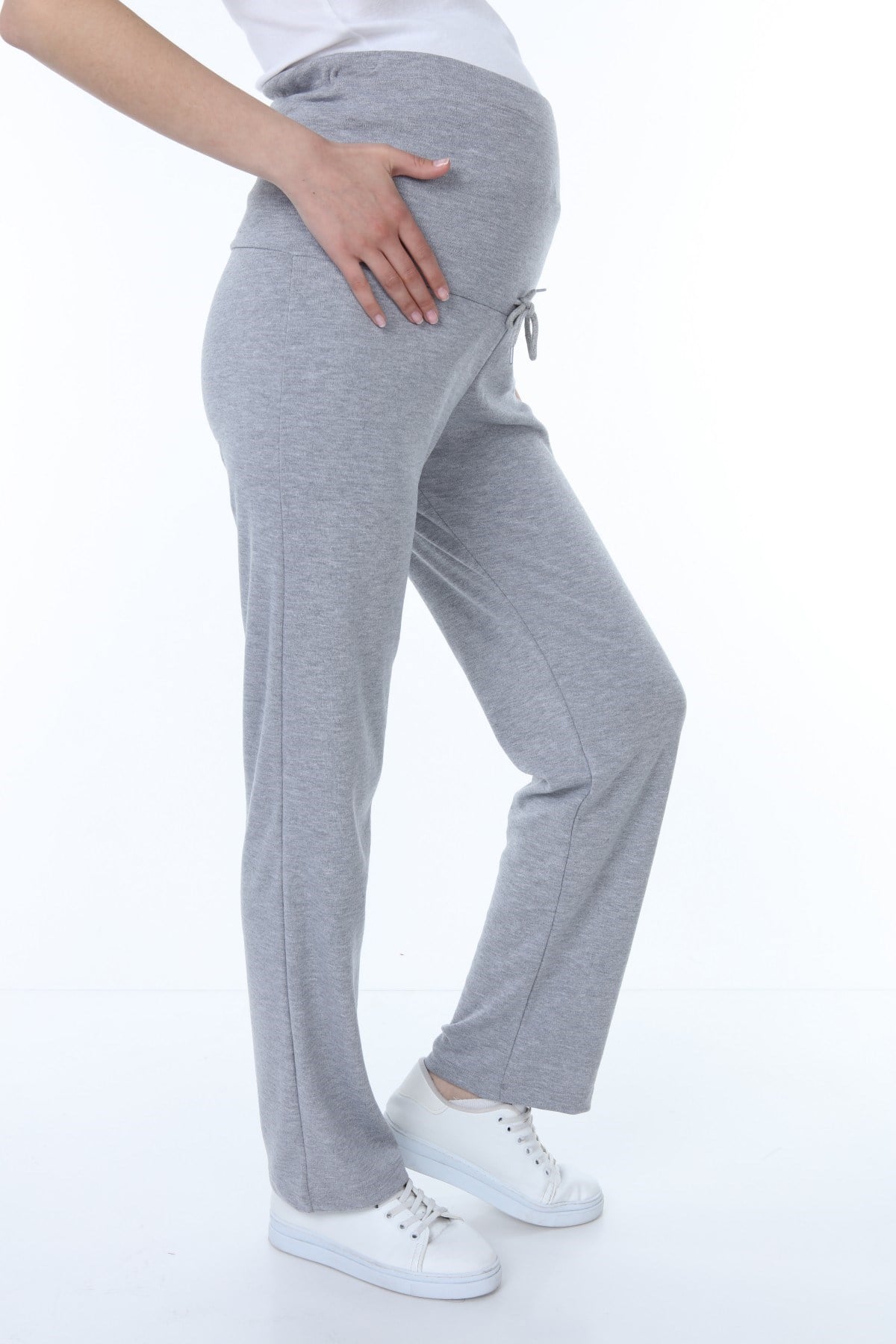 Luvmabelly MYRA8501 Beli Ayarlanabilir Hamile Günlük Ev Pantolonu -Gri