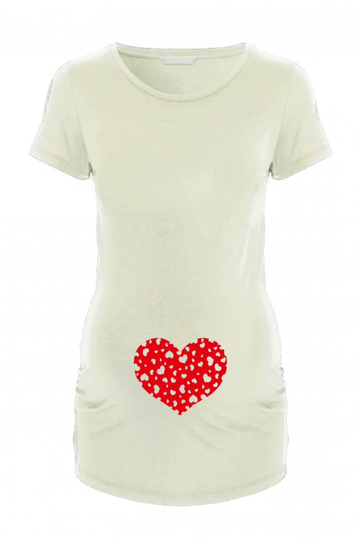 LuvmaBelly  Maternity 2003_2004 Pamuklu Büyük Kalp Baskılı Hamile Tshirt