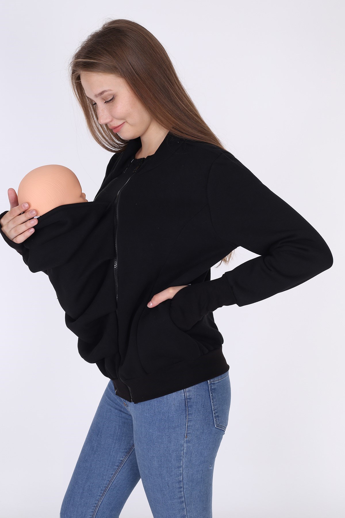 LuvmaBelly 4502 Pamuklu Bebek Cepli (Cepsiz de Kullanılabilen) Sweat
