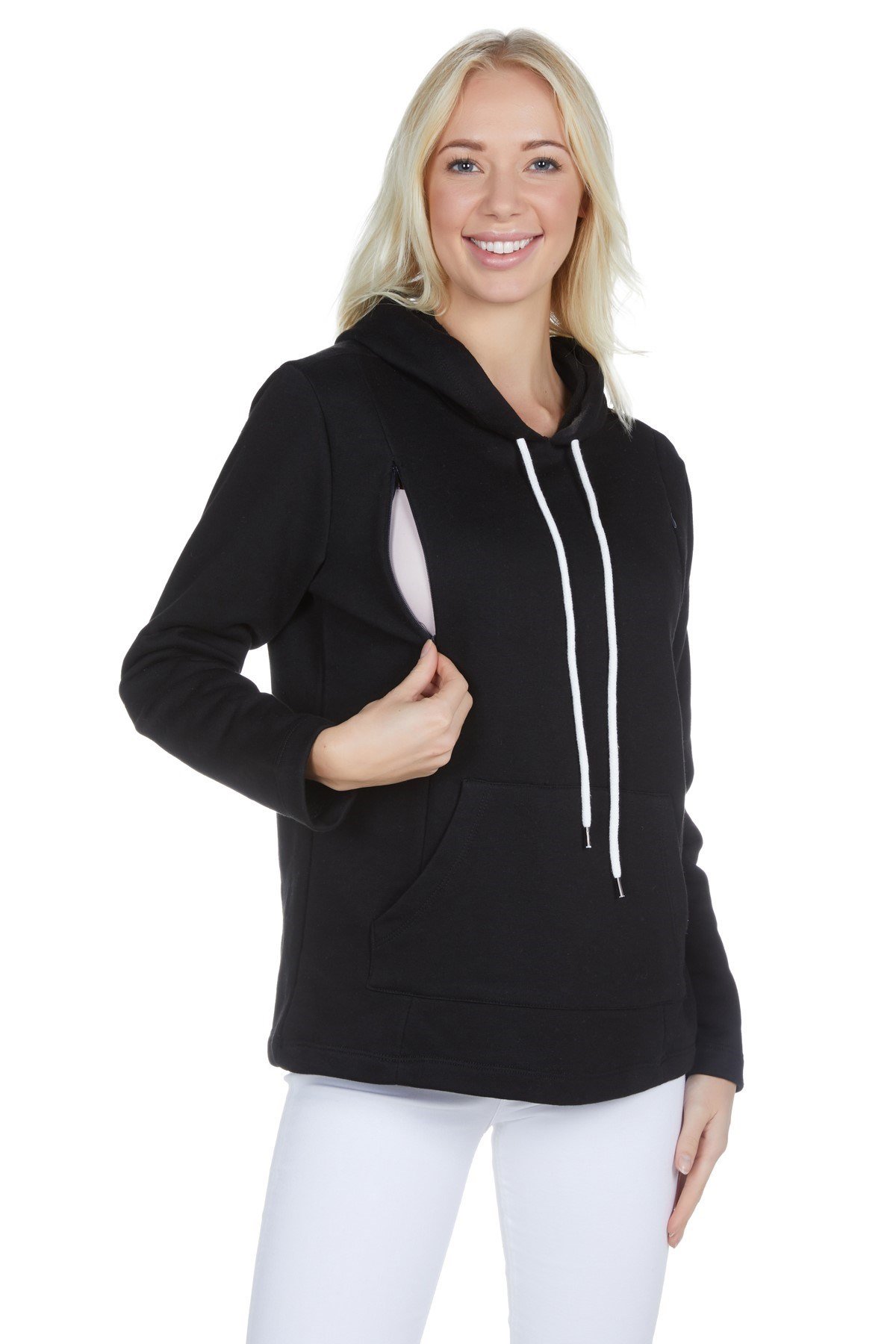 LuvmaBelly 4505 Pamuklu yandan fermuarlı Lohusa Emzirme Sweatshirt