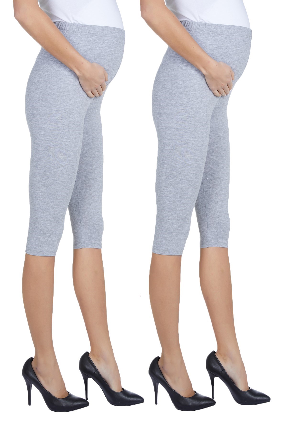 LuvmaBelly MYRA8003_8010 Beli Ayarlanabilir Hamile Kapri Tayt Seti