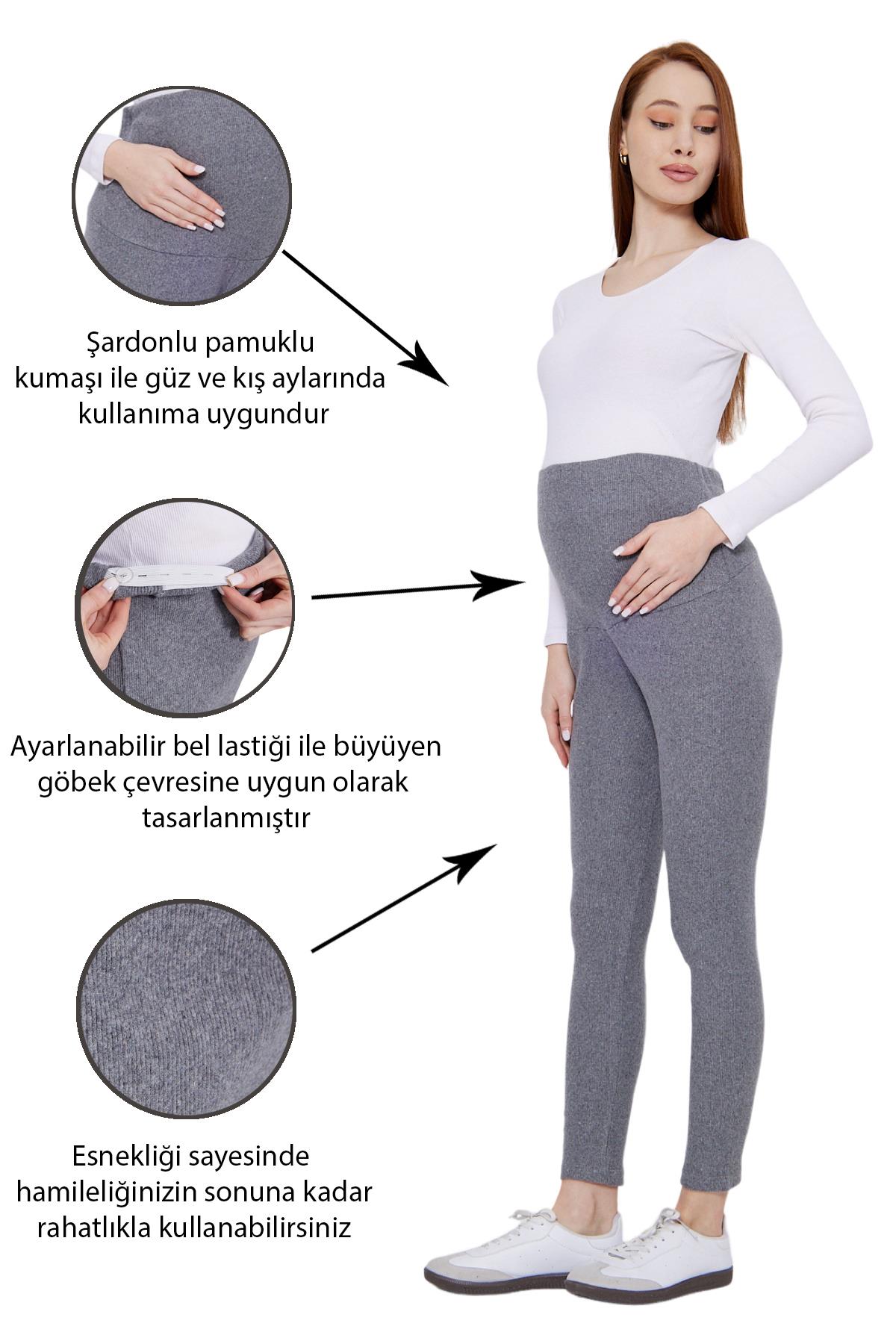 Luvmabelly - MYRA8045 - Hamile Şardonlu Kaşkorse Tayt