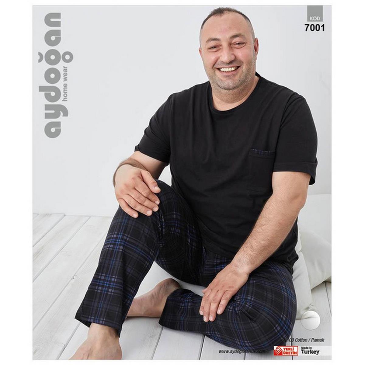 Aydoğan Siyah Penye Kısa Kol Büyük Beden Erkek Pijama Takımı modelleri  İndirimli Fiyatlarla ücretsiz kargo hızlı teslimat ca lia markalı ürünler  online satış dorebella.com