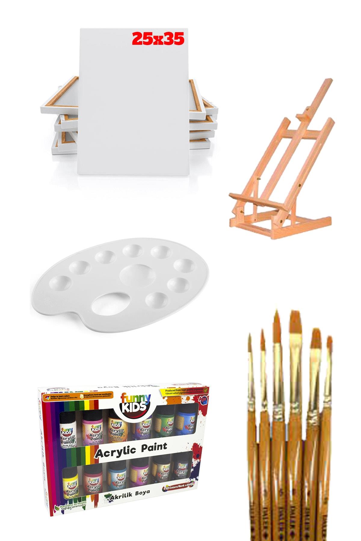 everart Akrilik Boya 20mlx12 Li - Masaüstü Şövale Seti 25x35 Tuval-başlangıç Set EVRT05