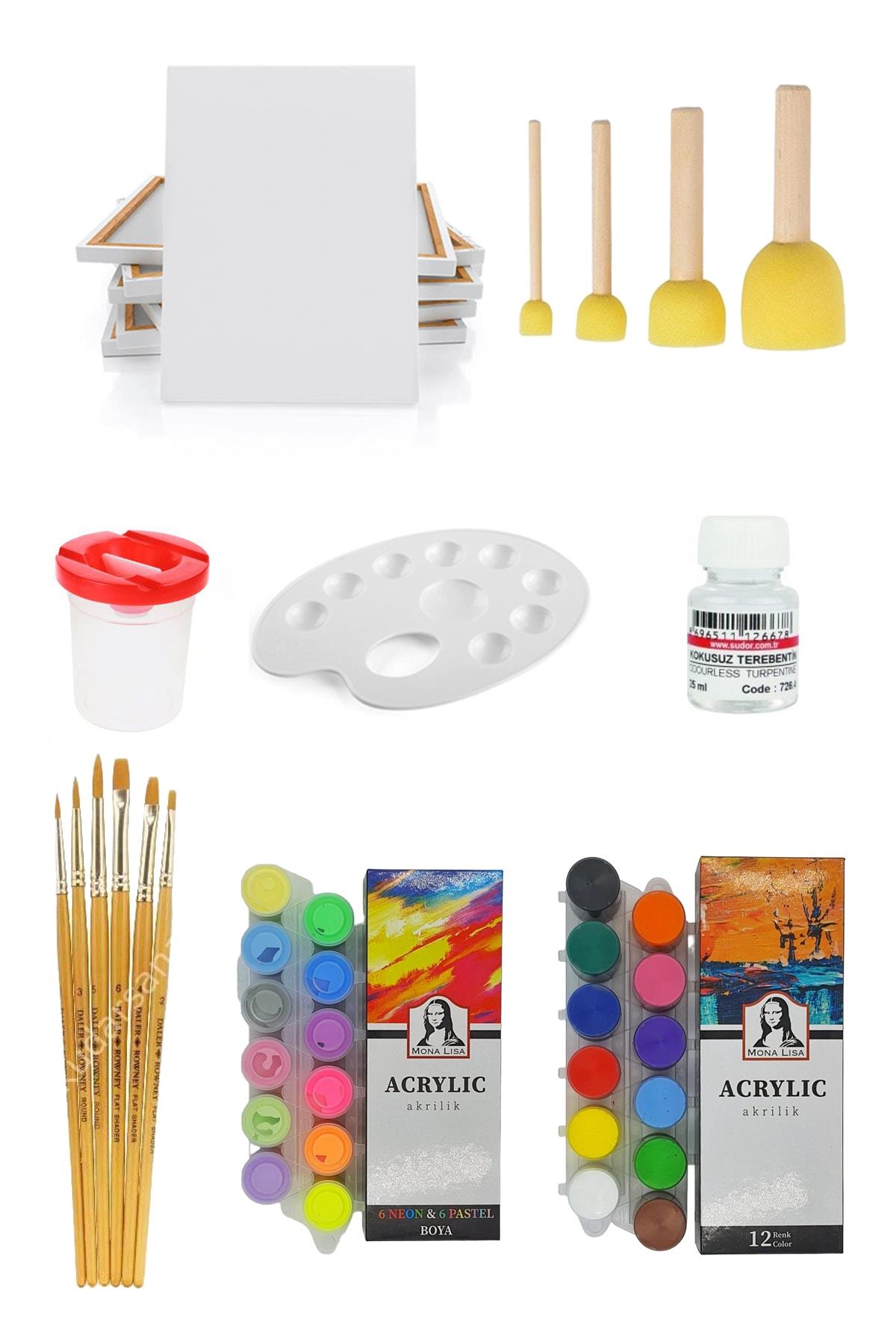 everart Akrilik Boya Seti 24 Adet Akrilik Boya 12 Pastel 12 Normal Renkler Başlangıç Seti evrt025