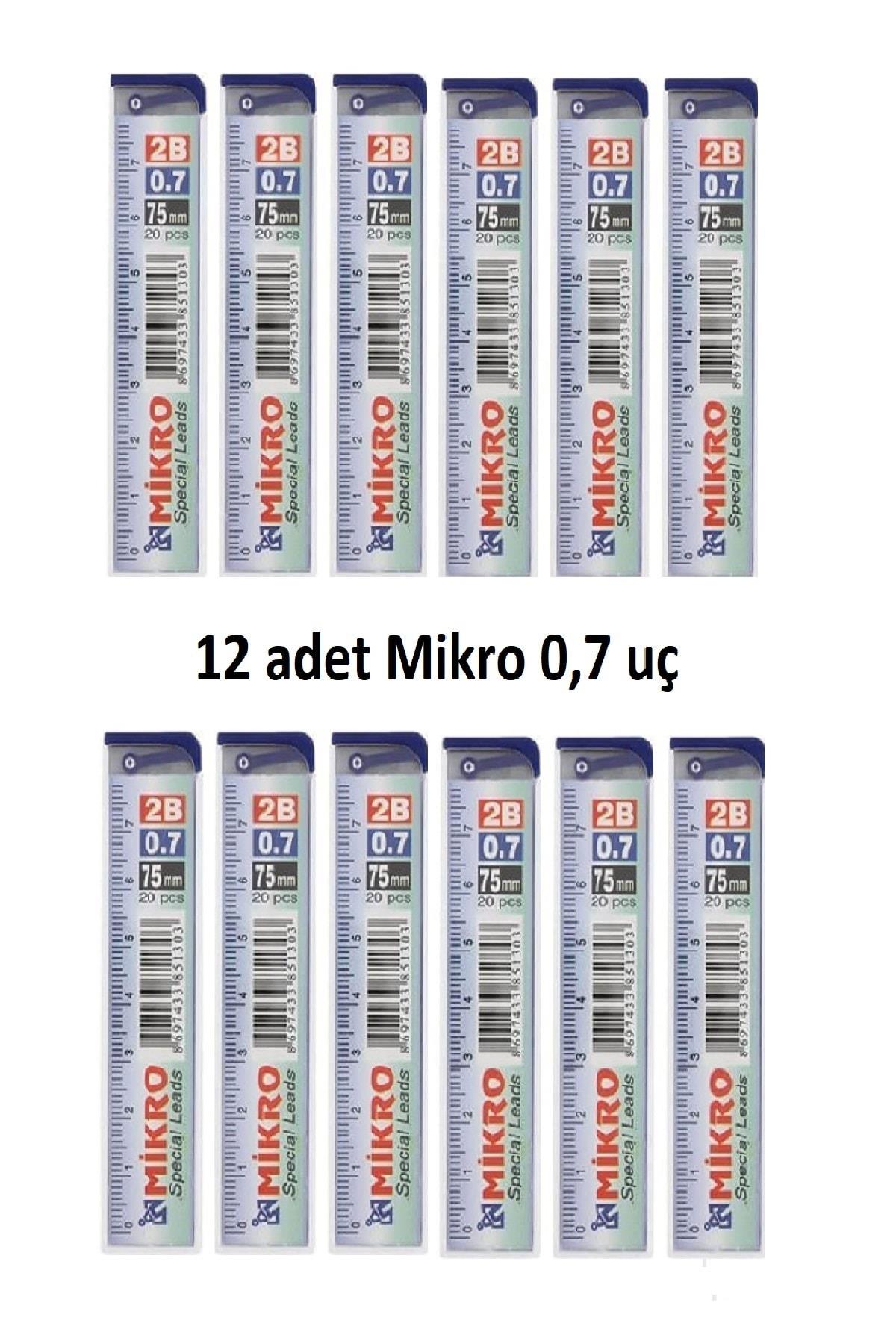 Mikro Min Kalem Ucu 0.7 Uc 2b Dereceli Cetvelli - 12 Li Paket mikro0,712li