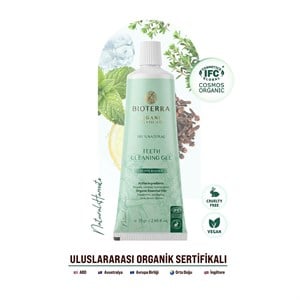 Bioterra Organik Florürsüz Diş Macunu – Hidroksiapatitli, Propolisli, Naneli Doğal Ağız Bakımı 75 gr | Teeth Cleaning Gel