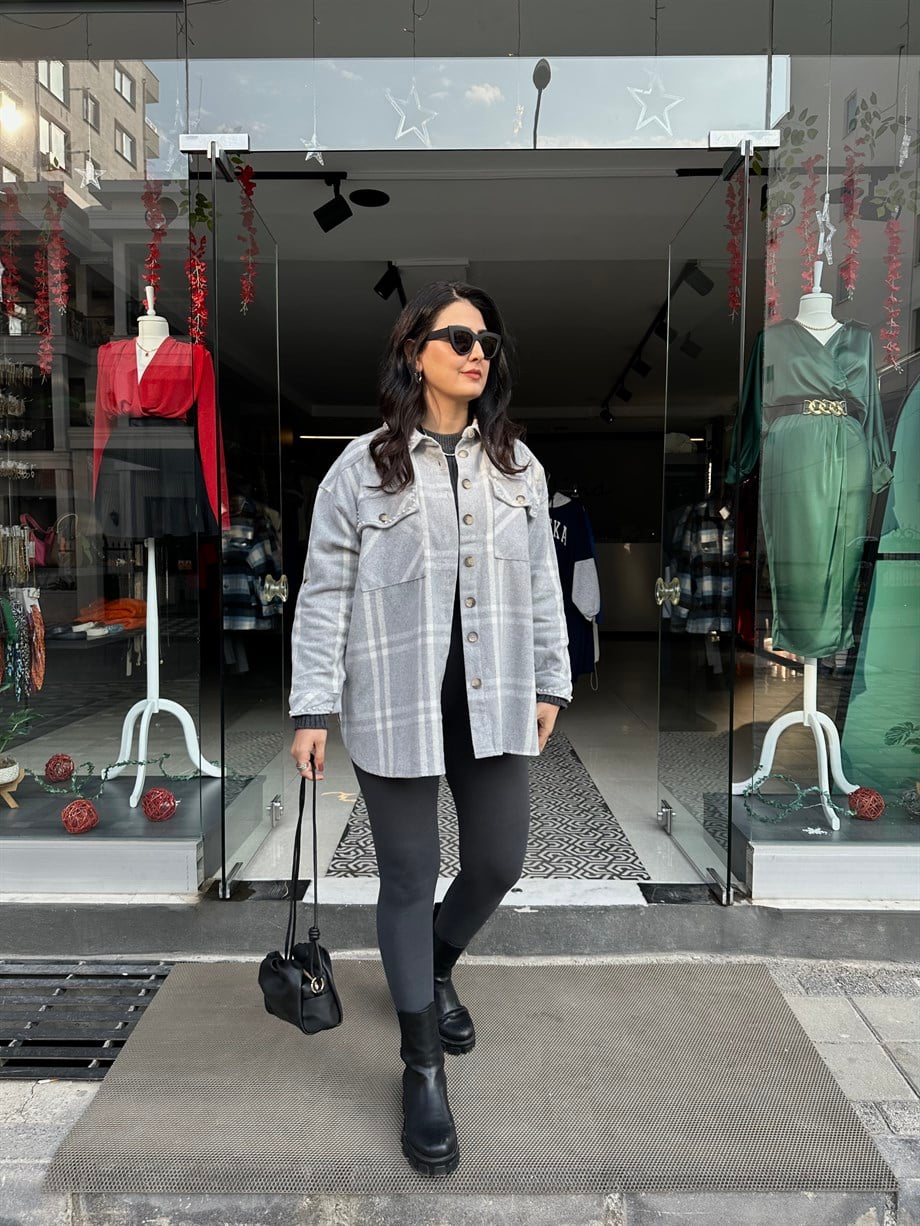 Antrasit Geniş Kemer Yüksek Bel Termal Tayt 