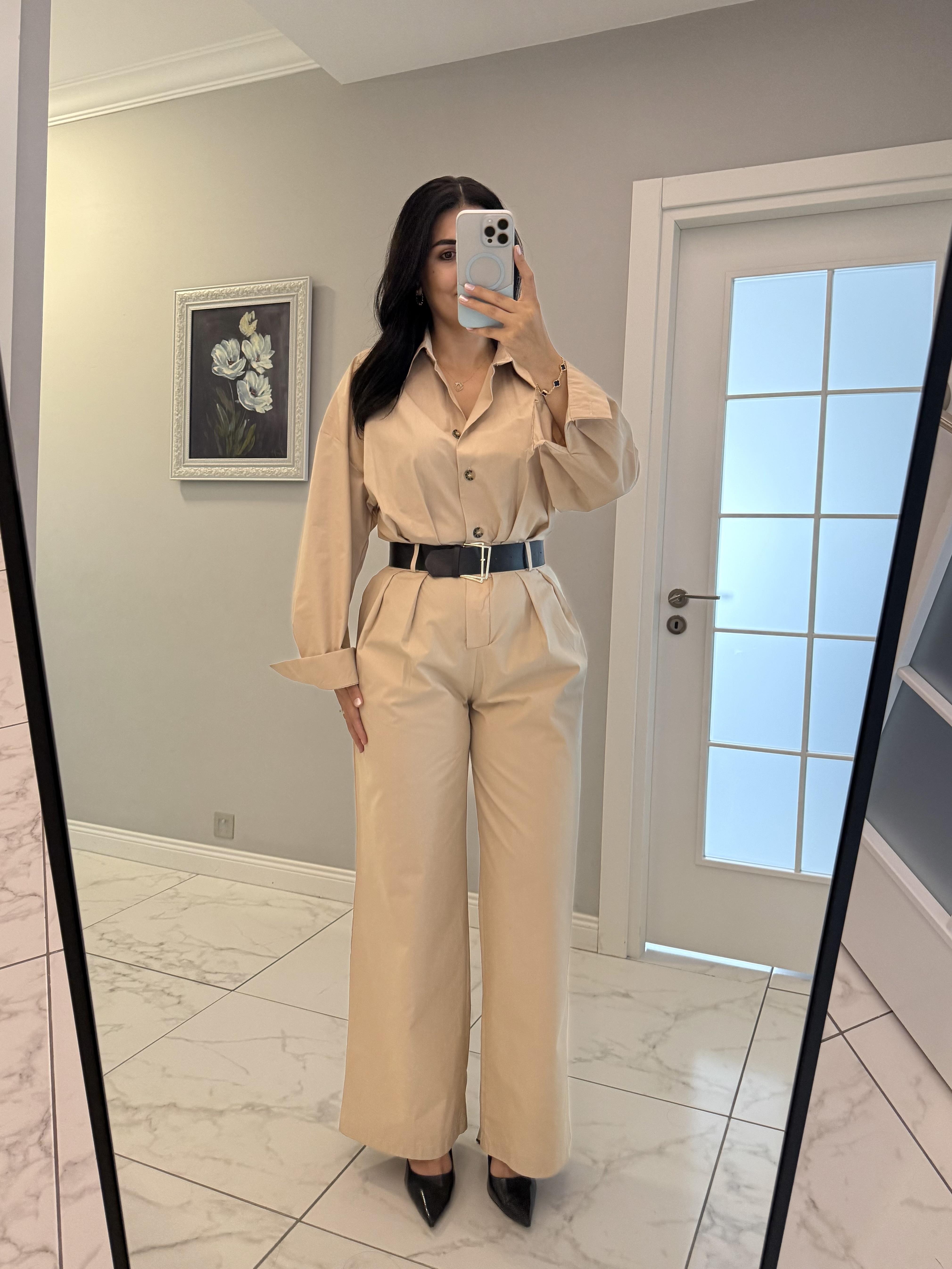 Bej Uzun Kol Kemerli Tulum