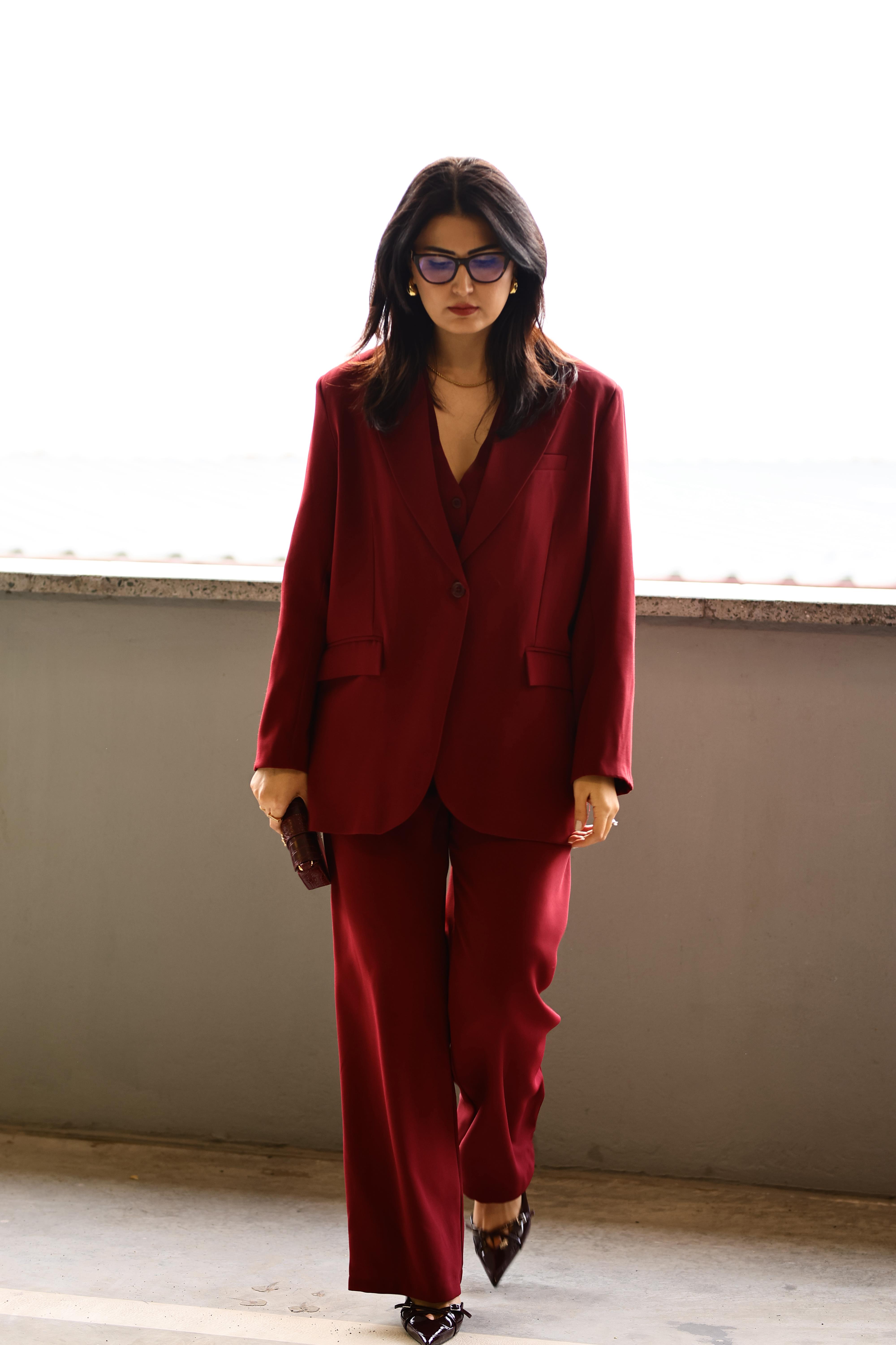 Bordo Premium Palazzo Pantolon