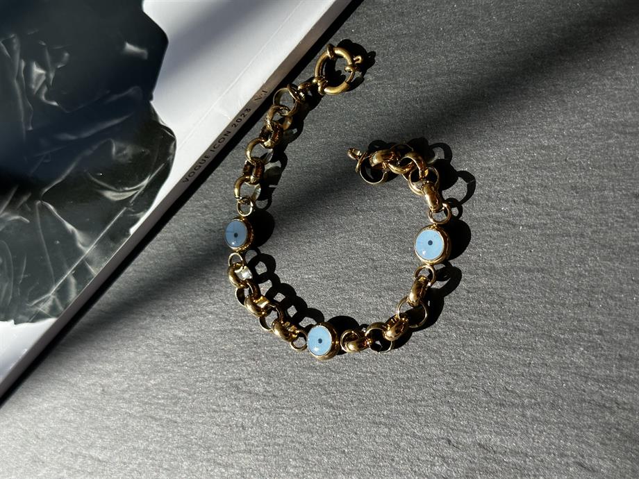 Gold Çelik Nazar Bocuklu Bieklik