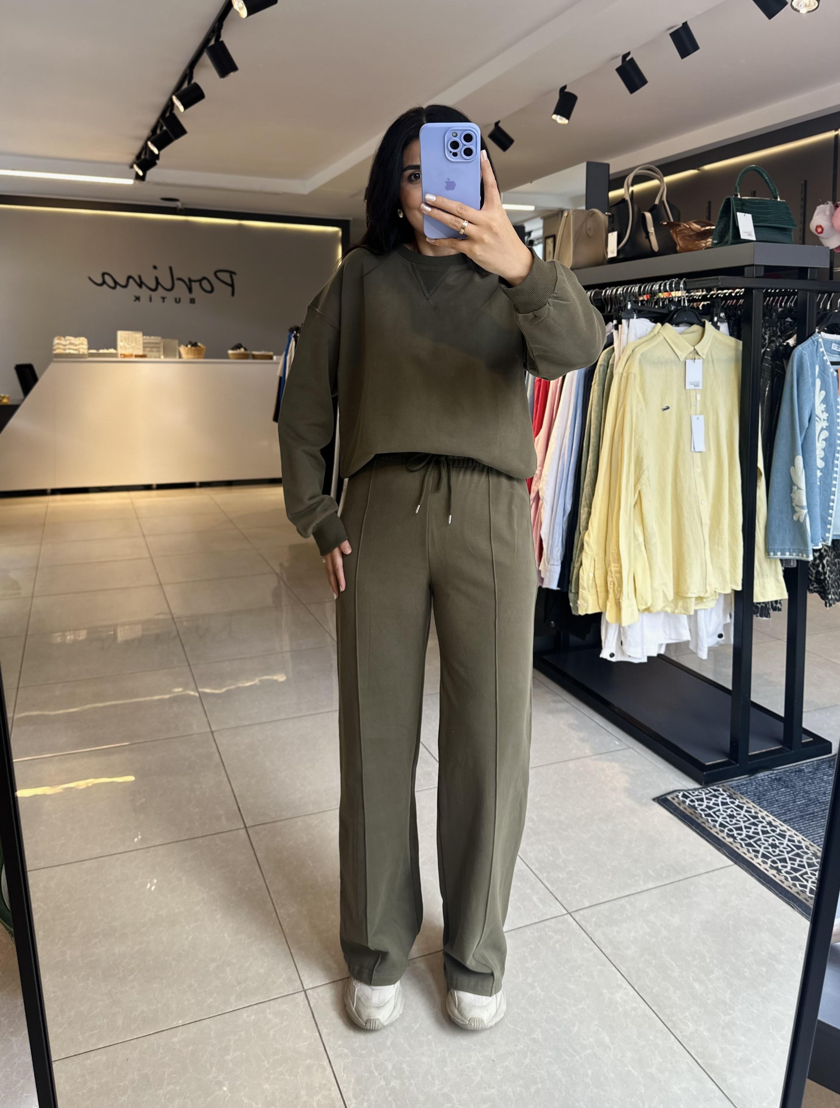 Haki Renk Orjinal Marka Eşofman Takımı