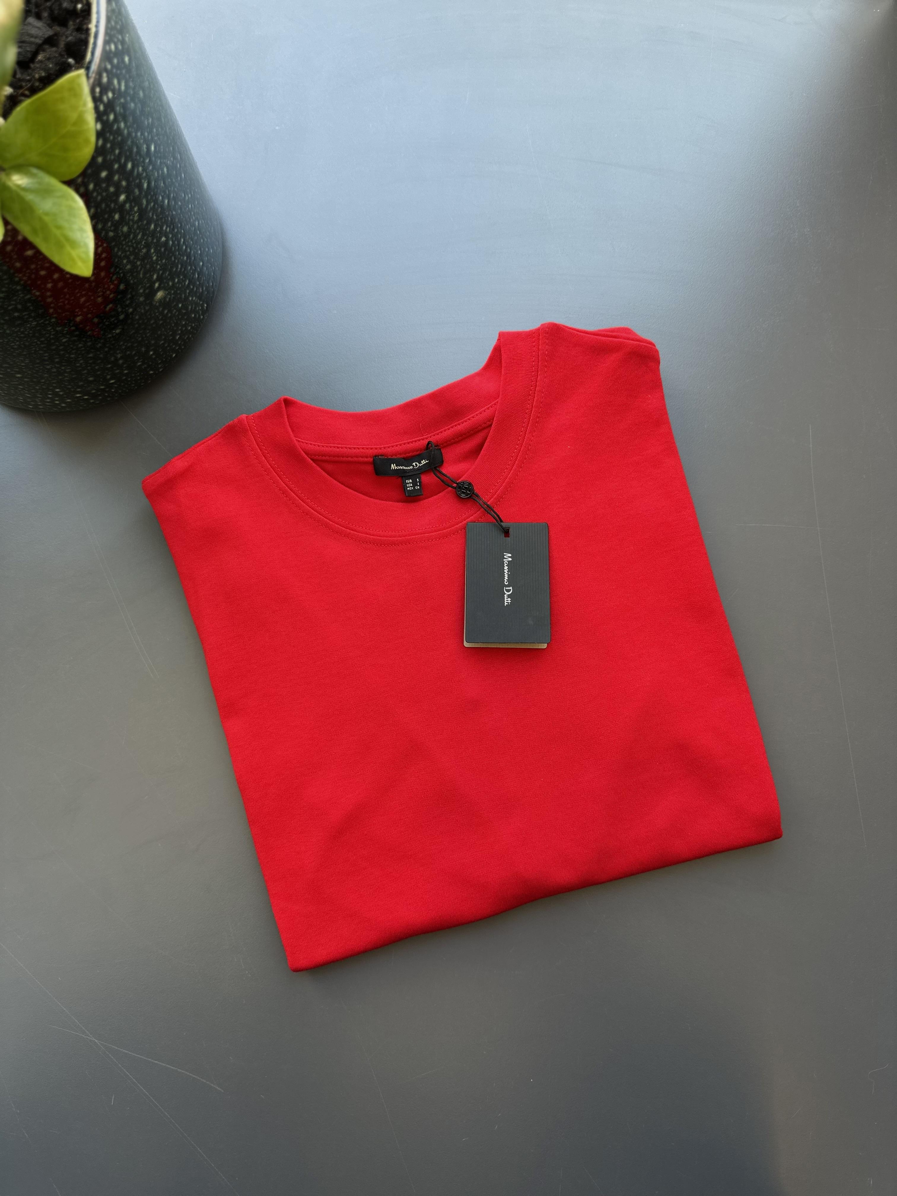 Kırmızı Massimo Uzun Kol Basic Bluz