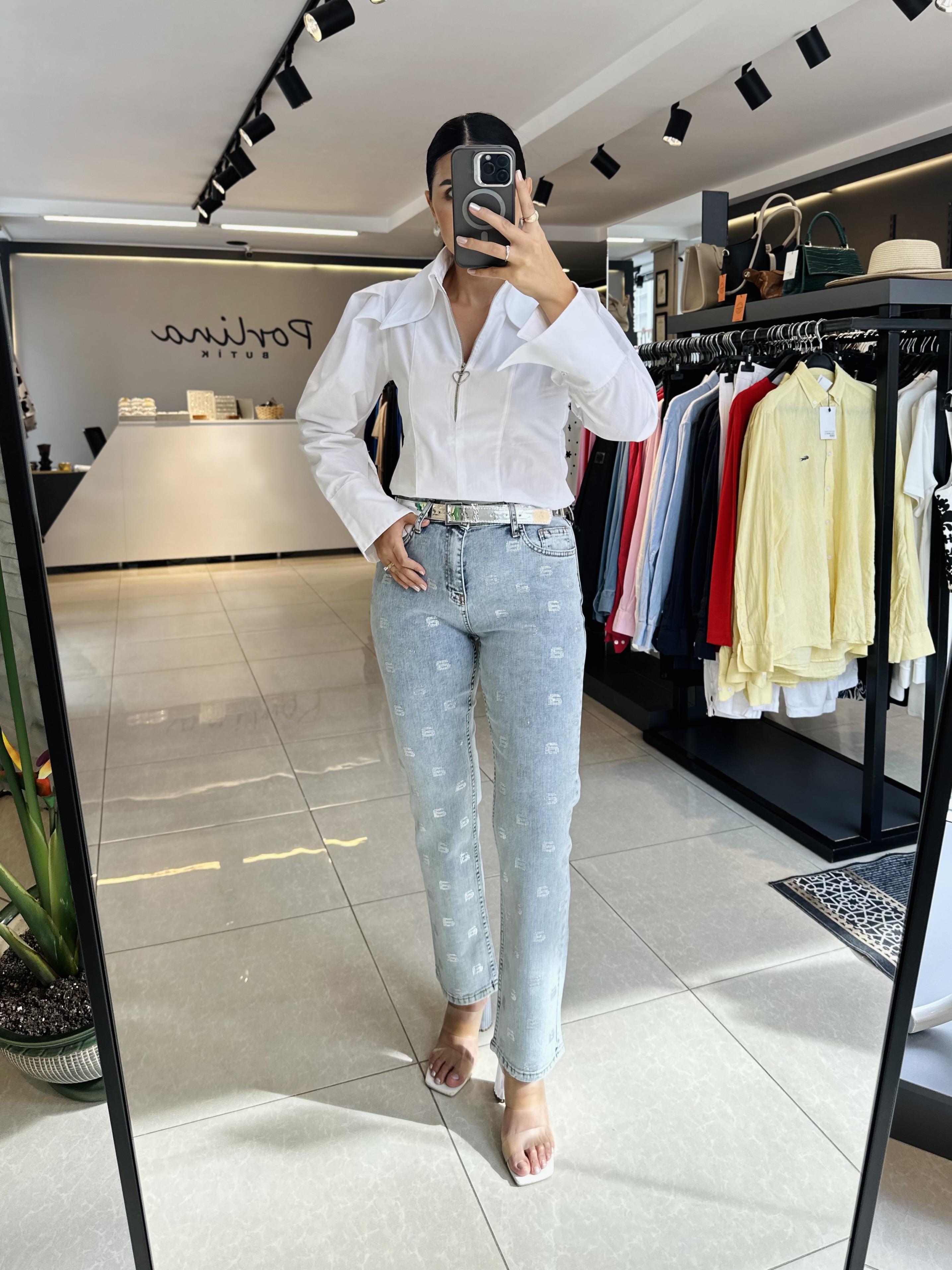 Mavi Taşlı Orjinal Marka Jean