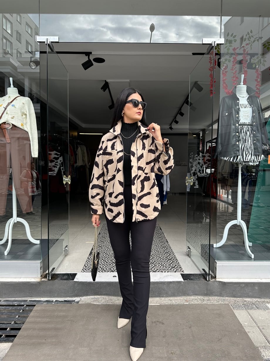 Siyah Fitilli Paça Yırtmaç Detaylı Tayt Pantolon