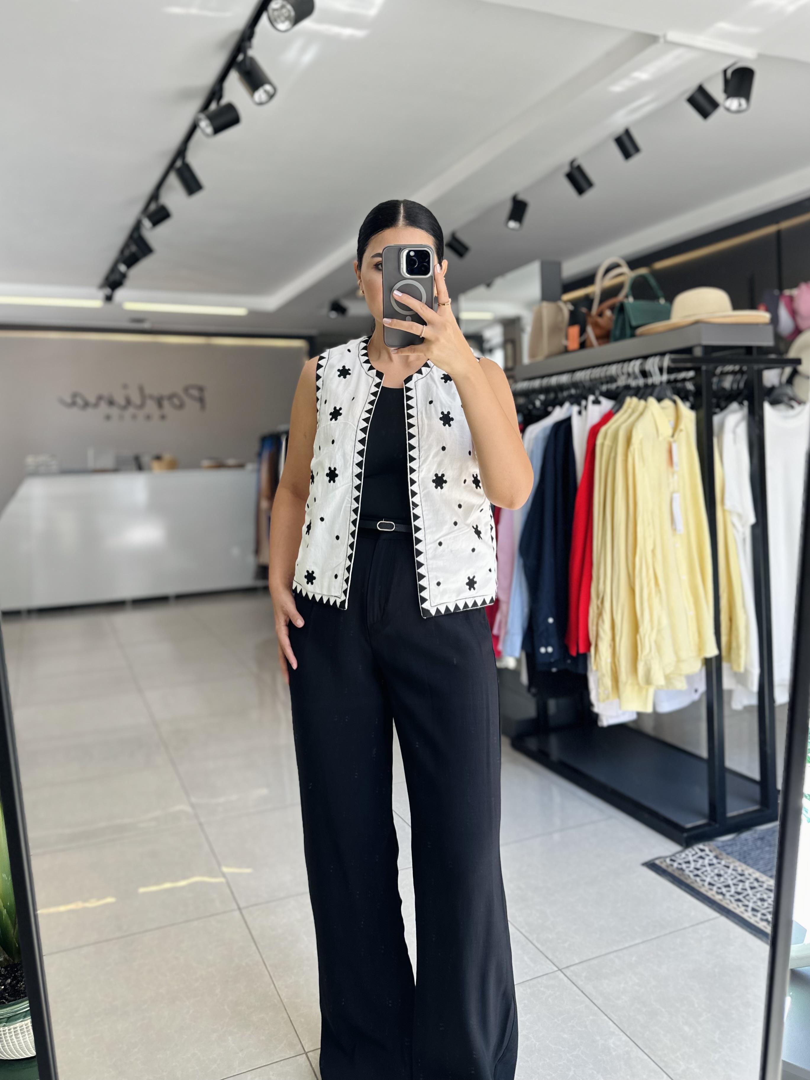 Siyah Maskulen Bol Paça Pantolon