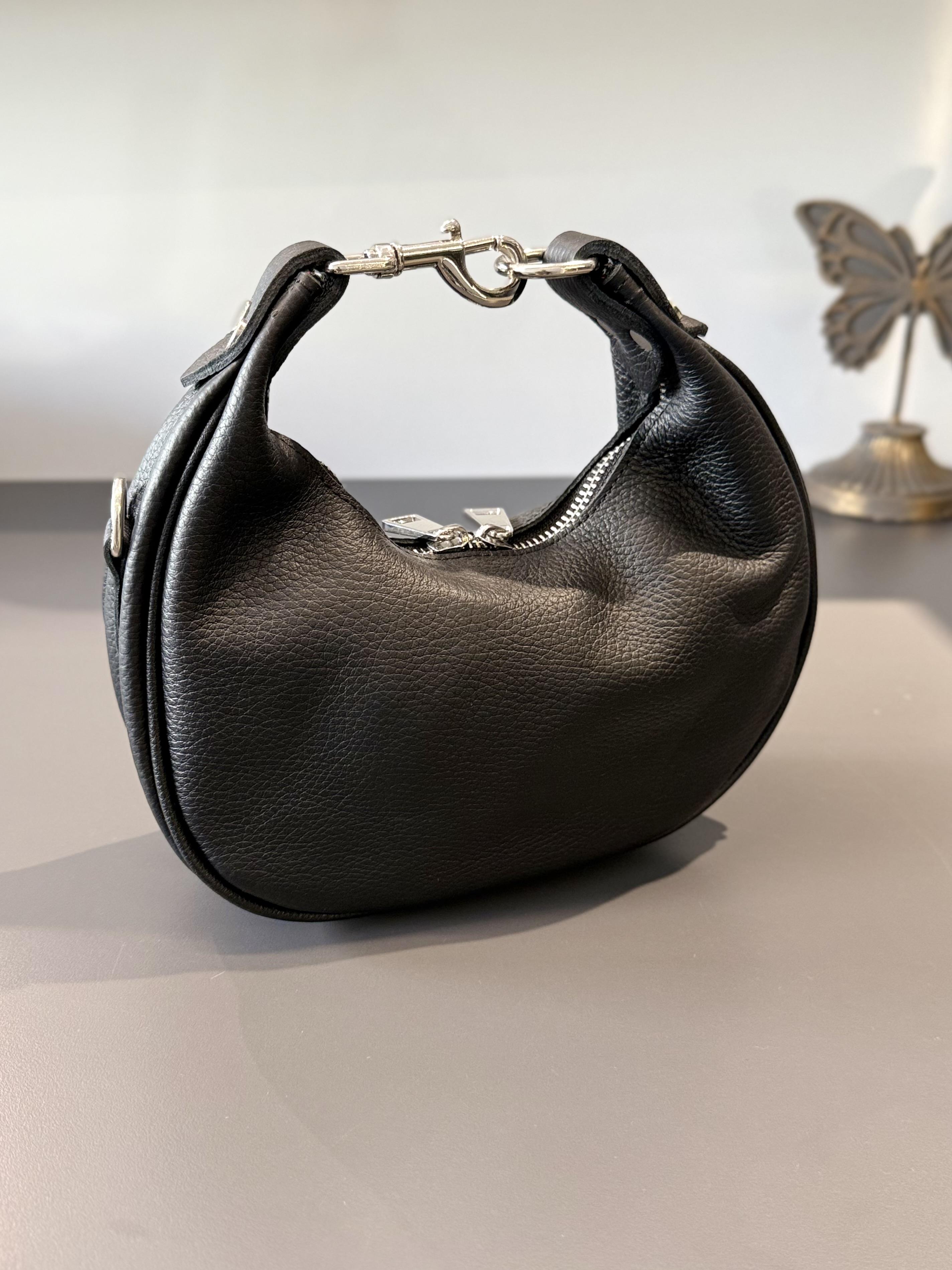 Siyah Mini Oval Çanta