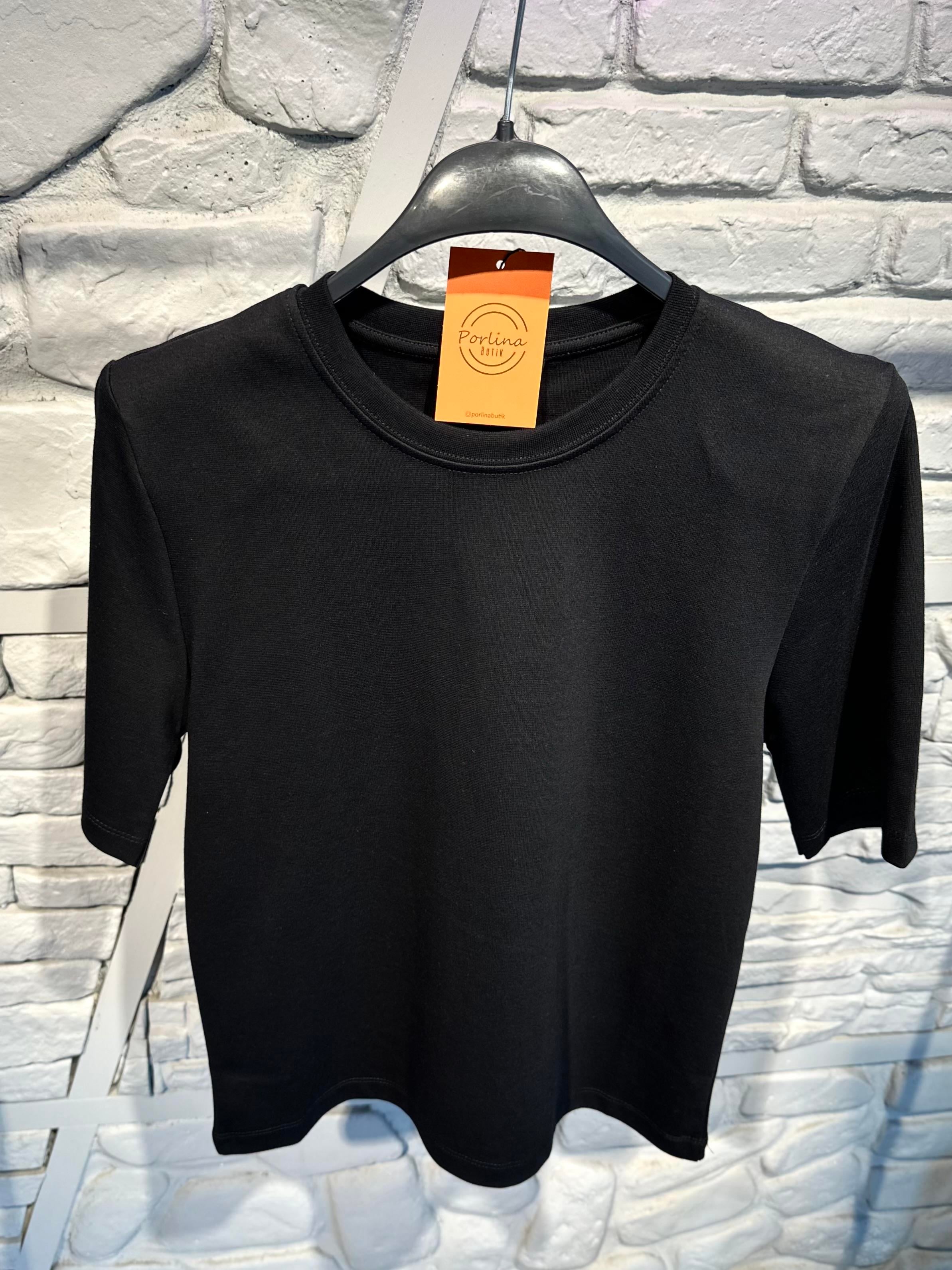 Siyah Vatkalı Tshirt