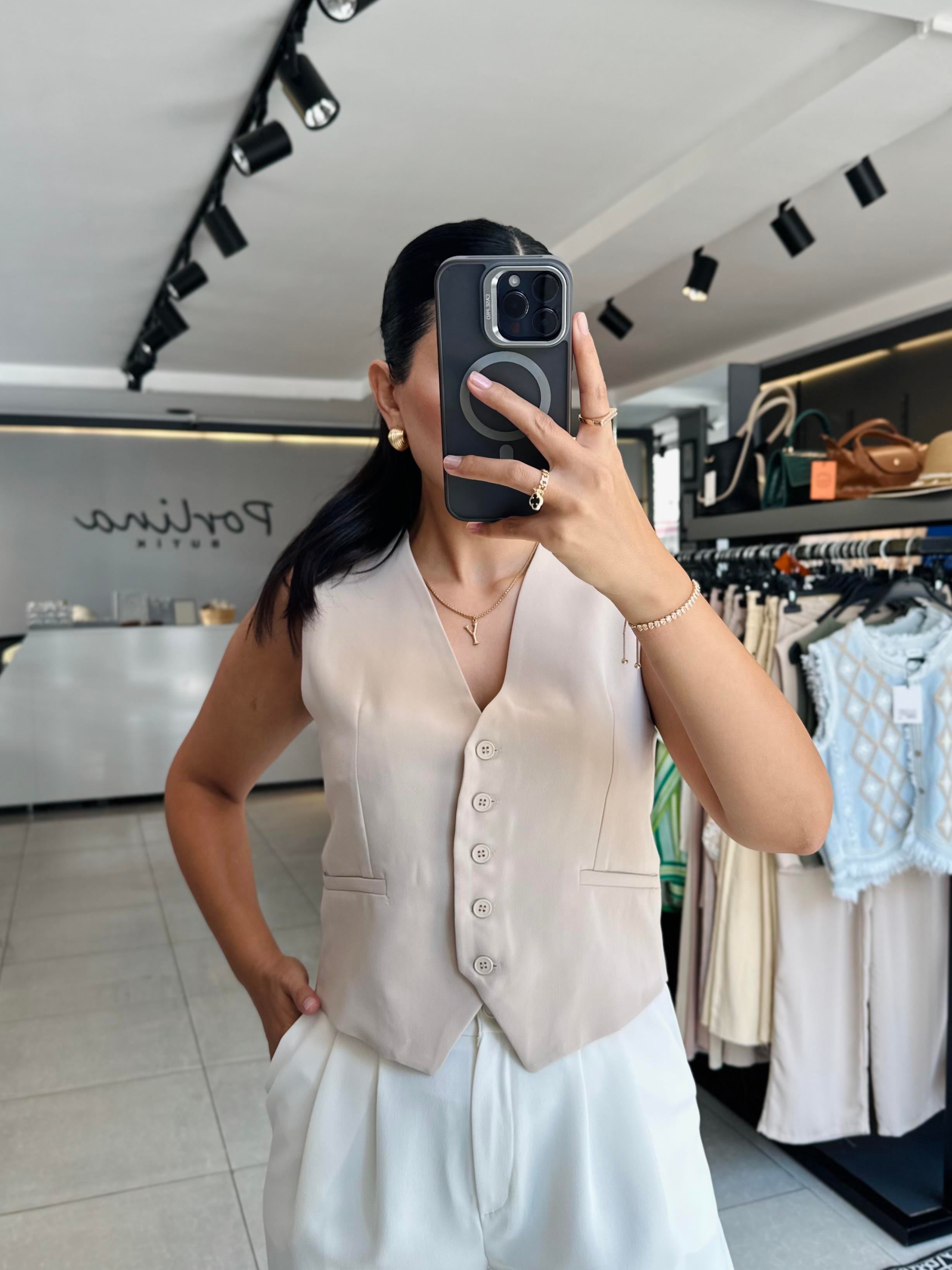 Taş Rengi Premium Yelek