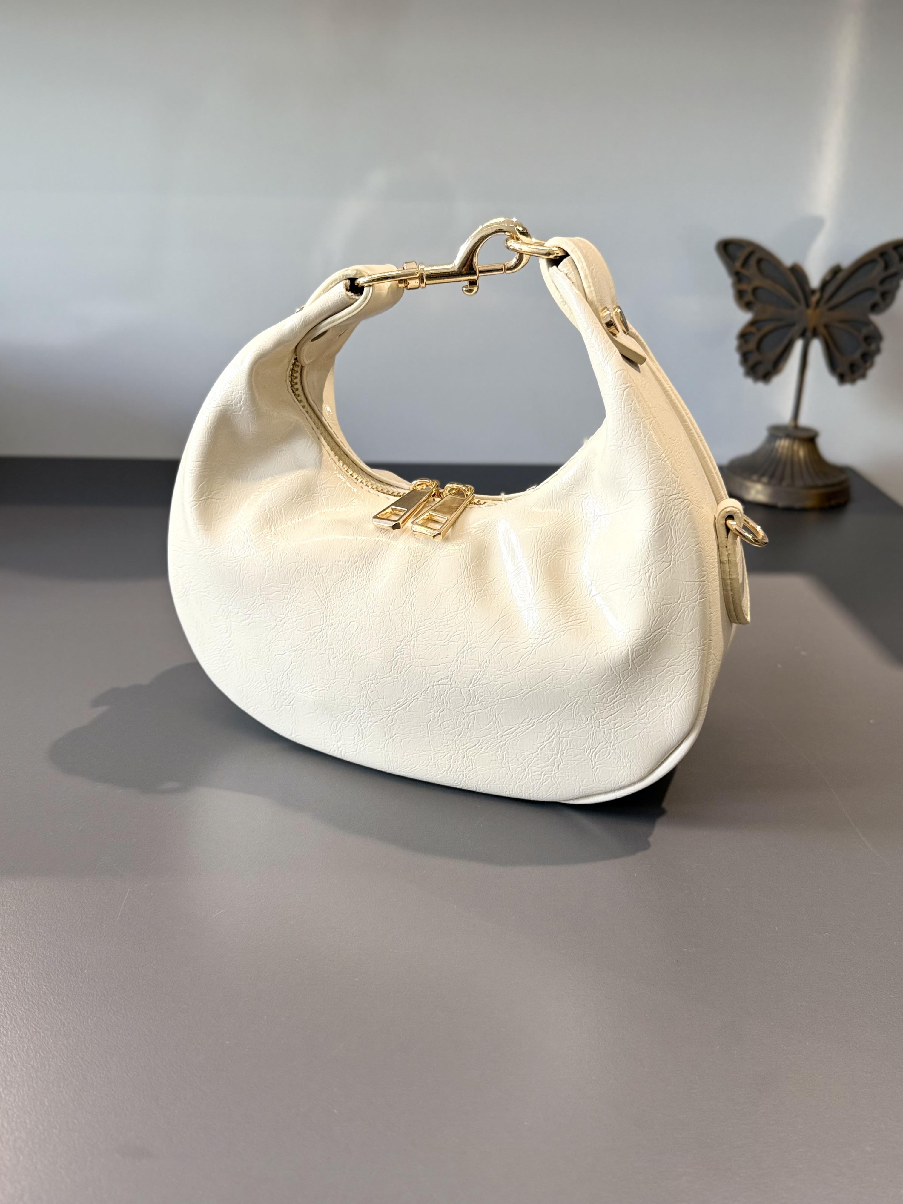 Taş Renk Mini Oval Çanta