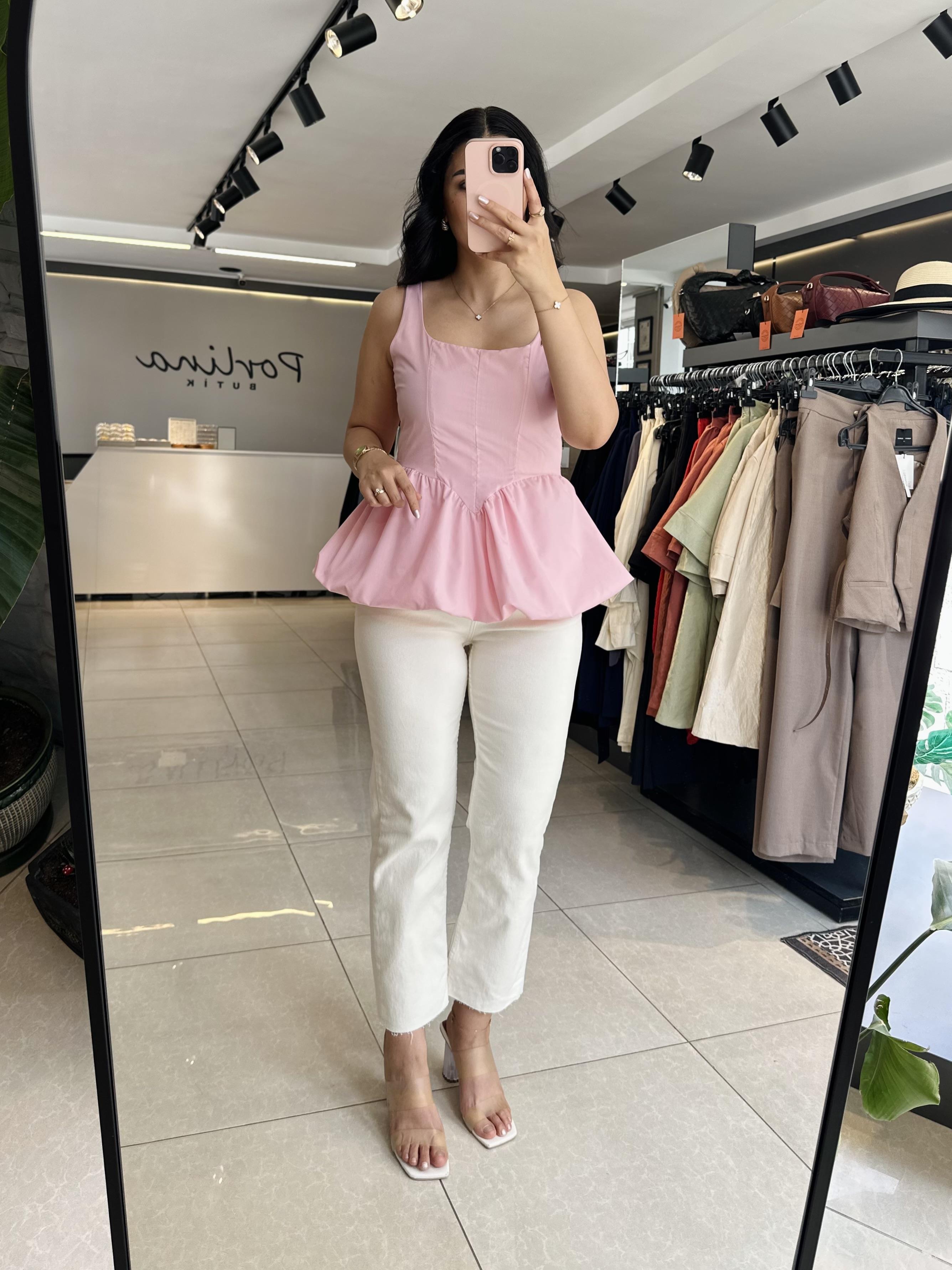 Ekru ZR Kesik Paça Boyfit Jean