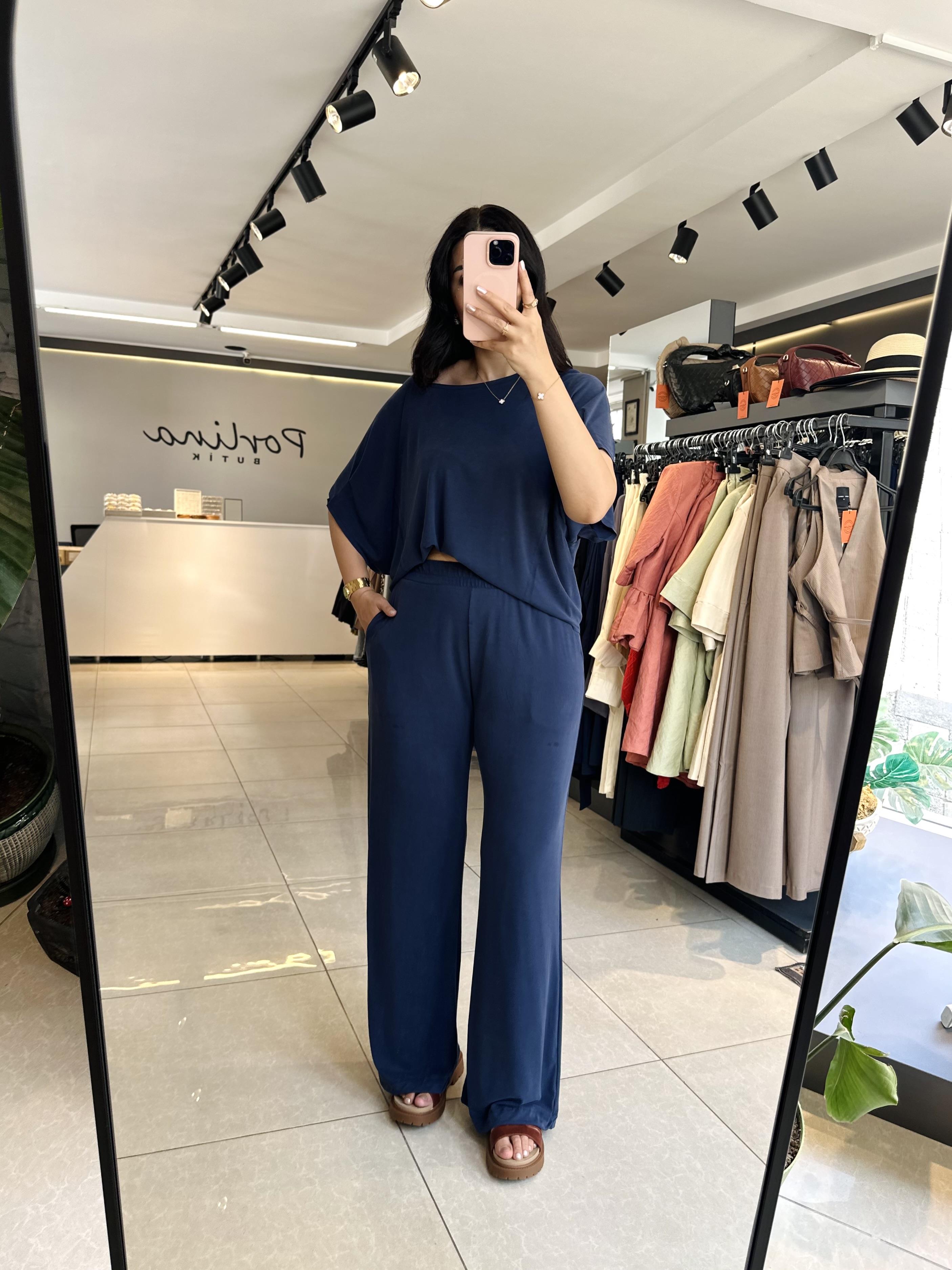 Lacivert Ters Dikiş Modal Takım