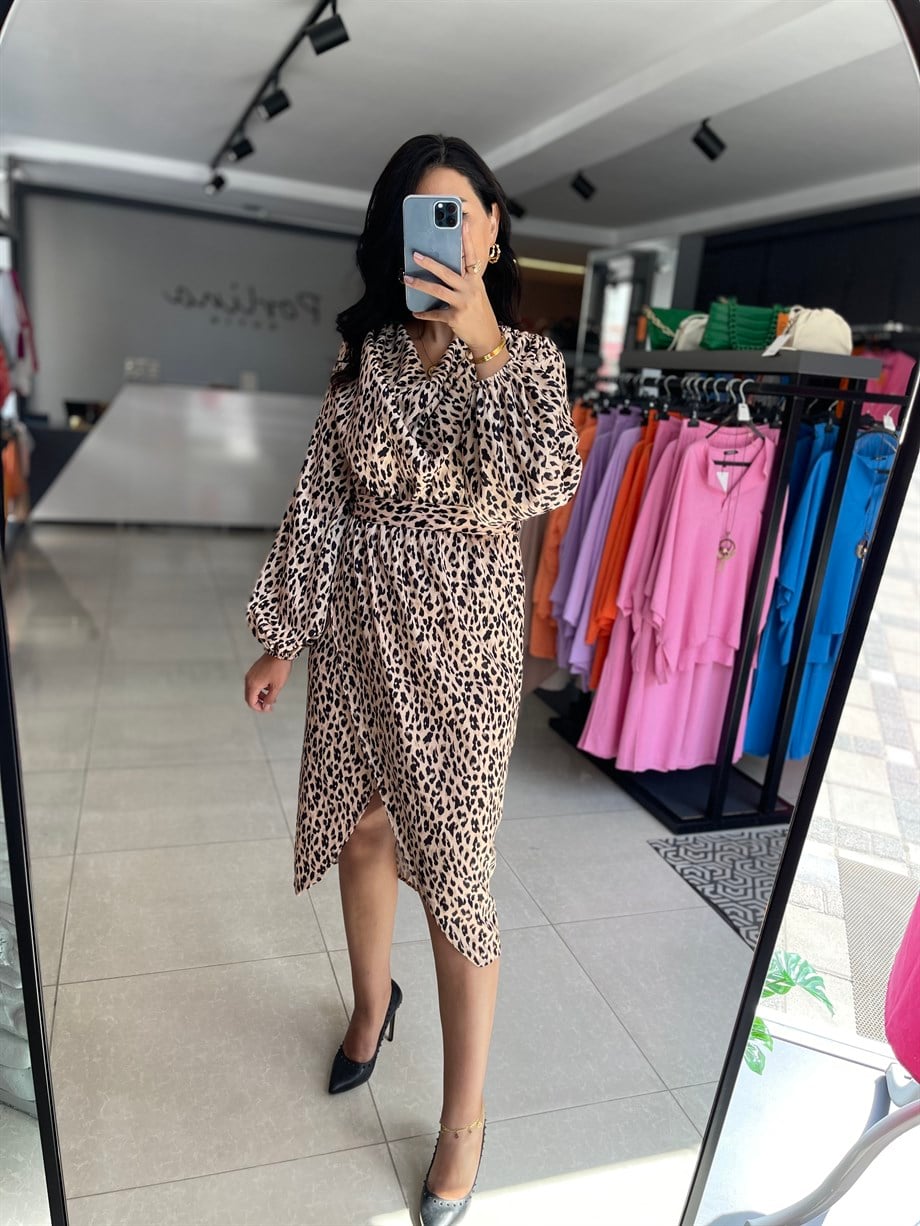 Leopar Desen Elbise