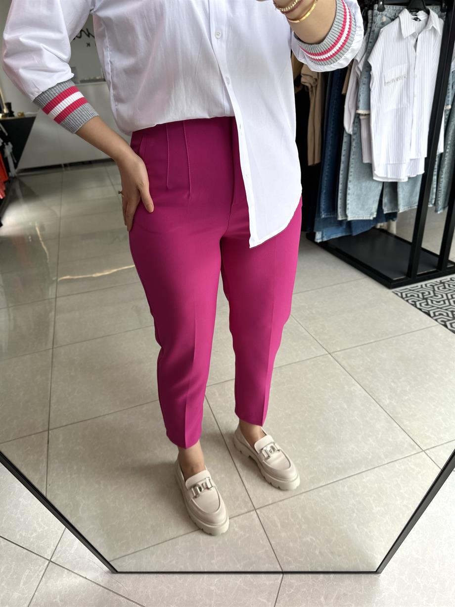 Pembe Pensli Havuç Pantolon
