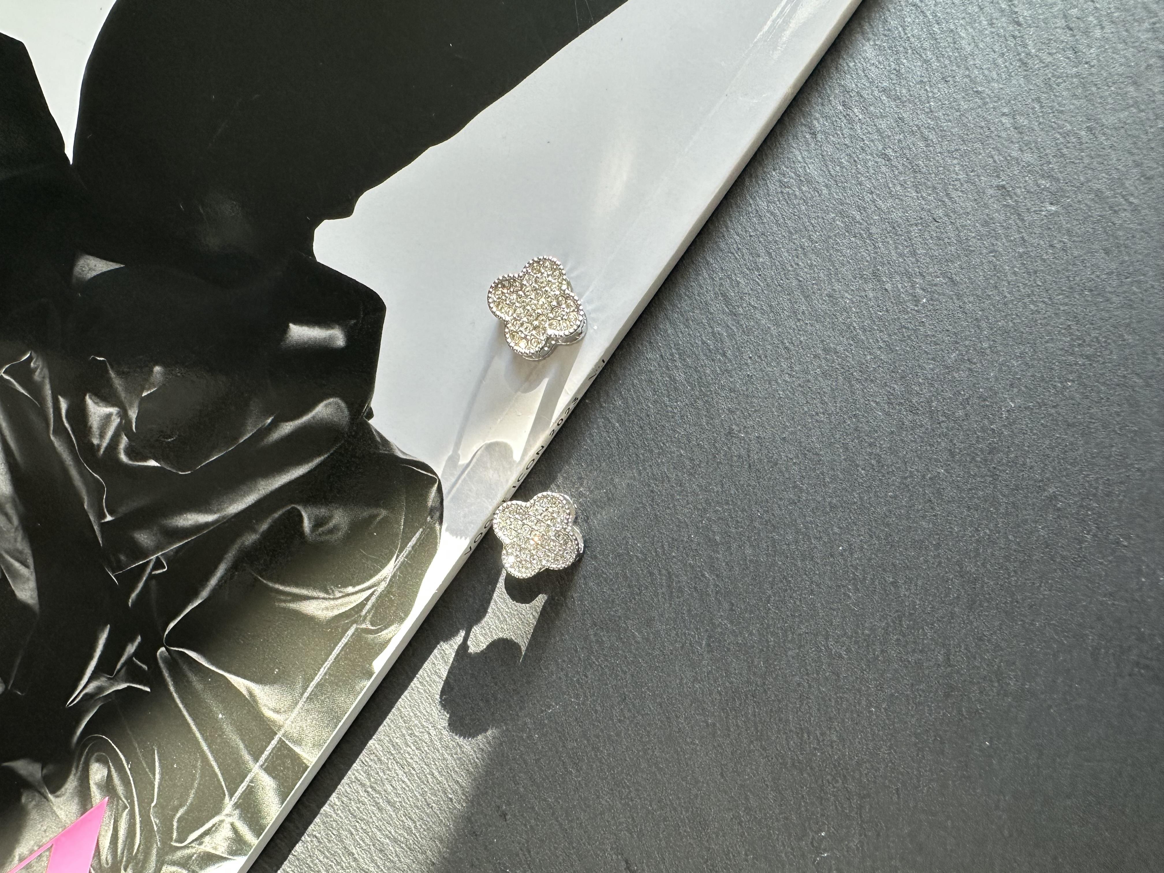 Silver Çelik 2 Renkli Yonca Küpe