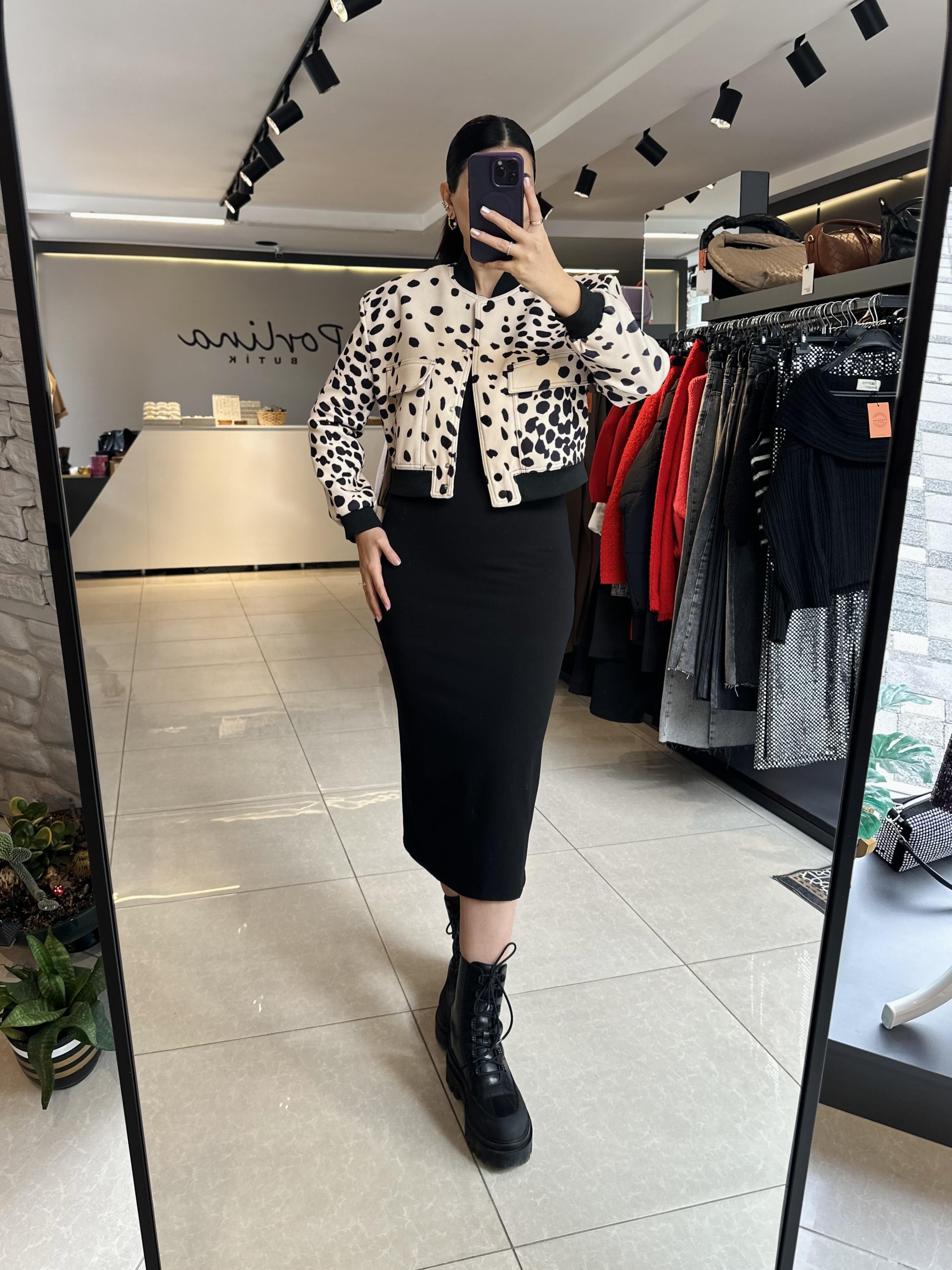 Siyah Midi Boy Elbise