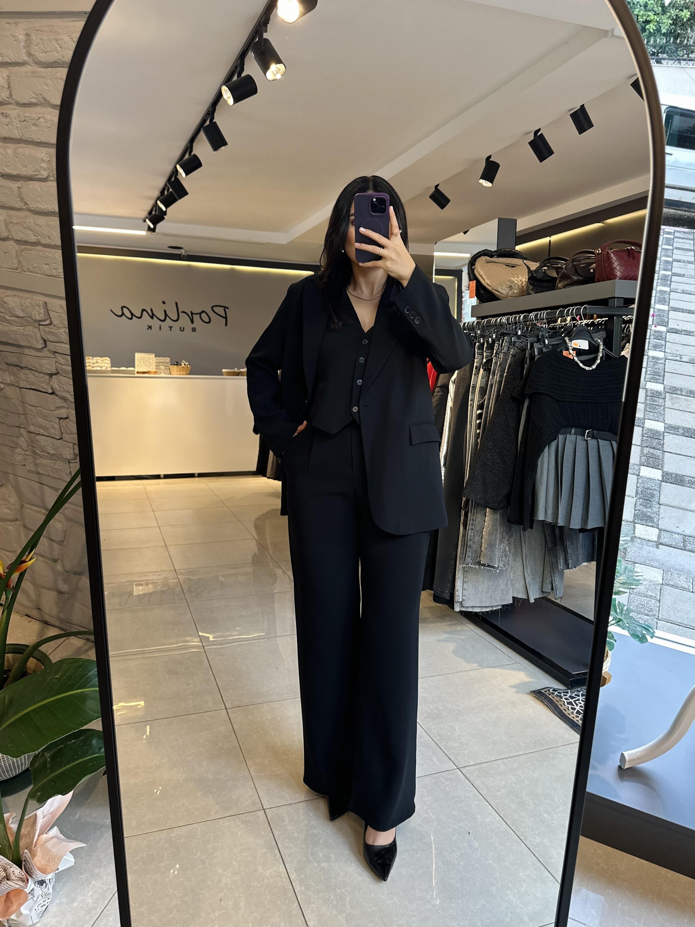 Siyah Premium Palazzo Pantolon