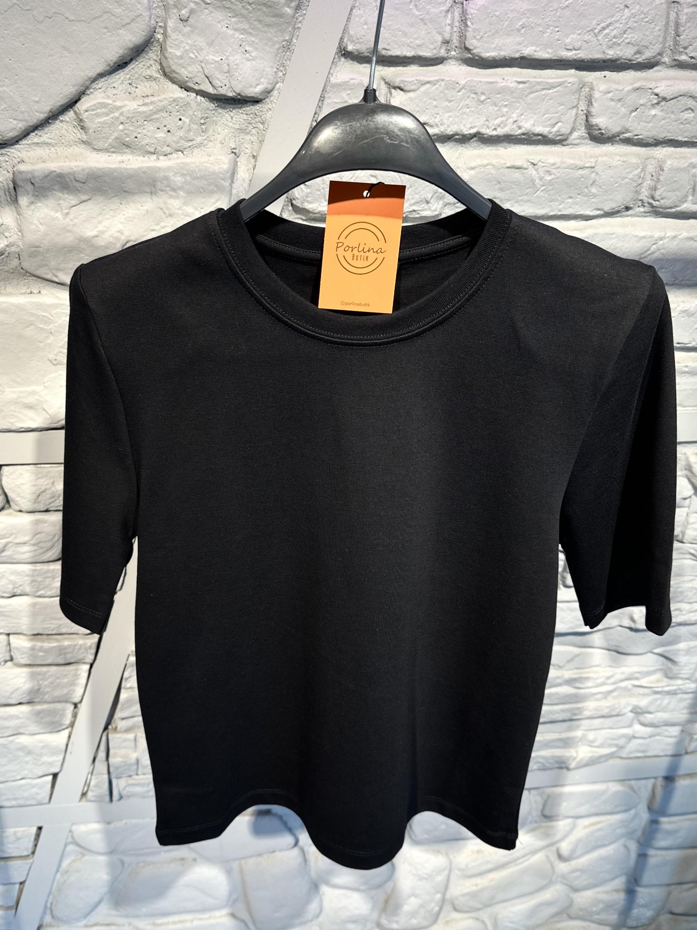 Siyah Vatkalı Tshirt