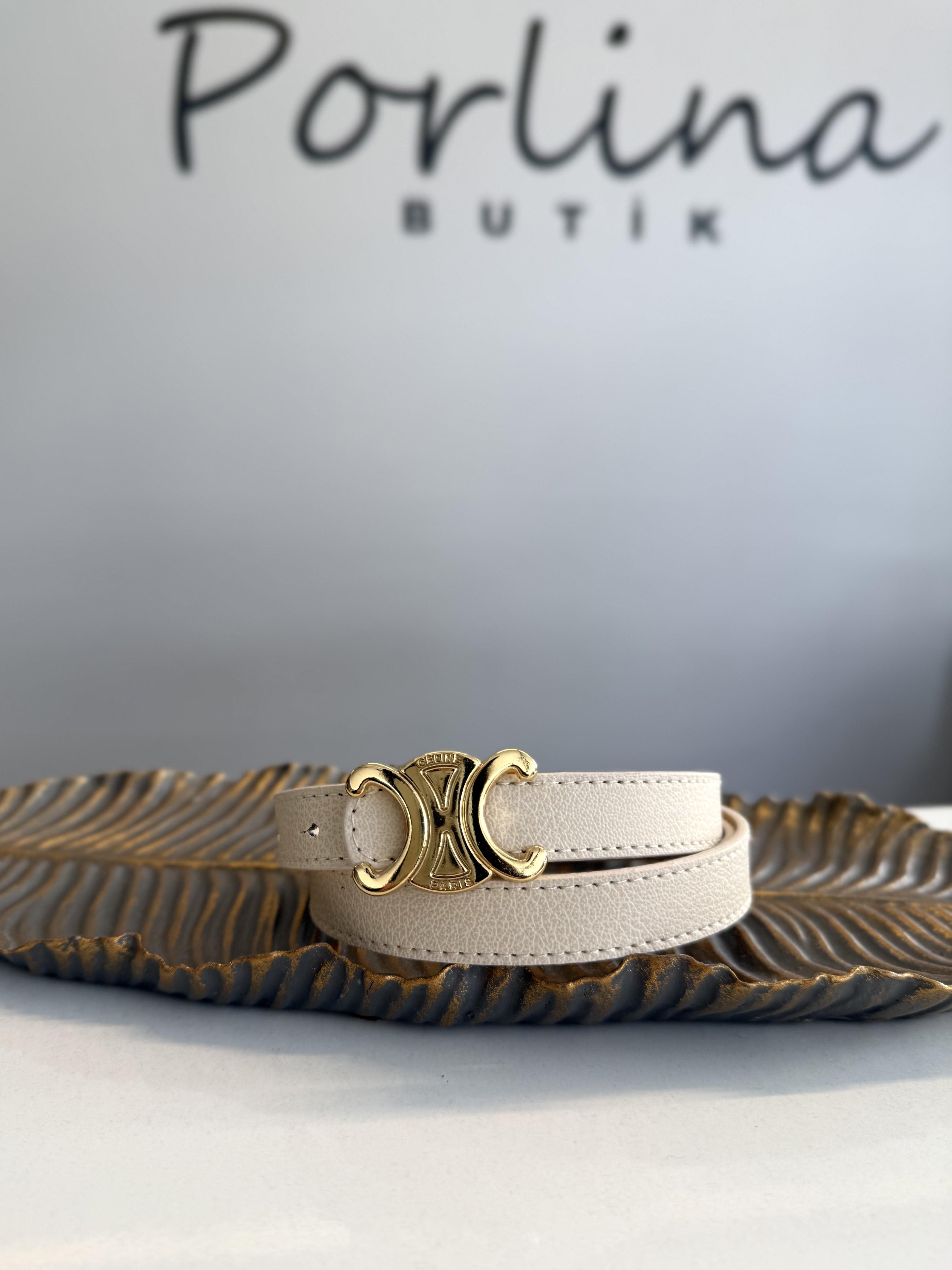 Taş Renk Gold Celine Tokalı Kemer