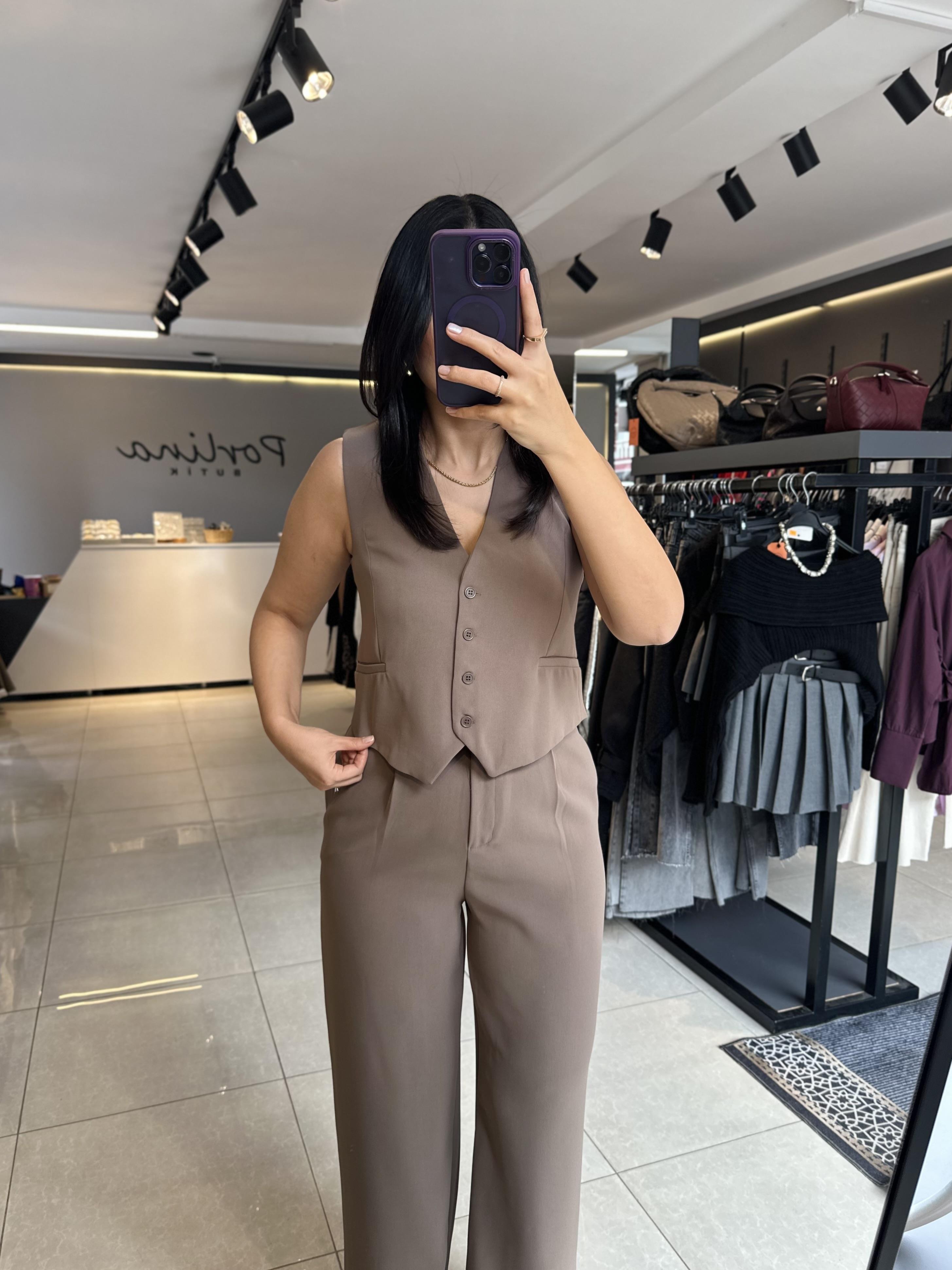 Vizon Düğmeli Premium Yelek