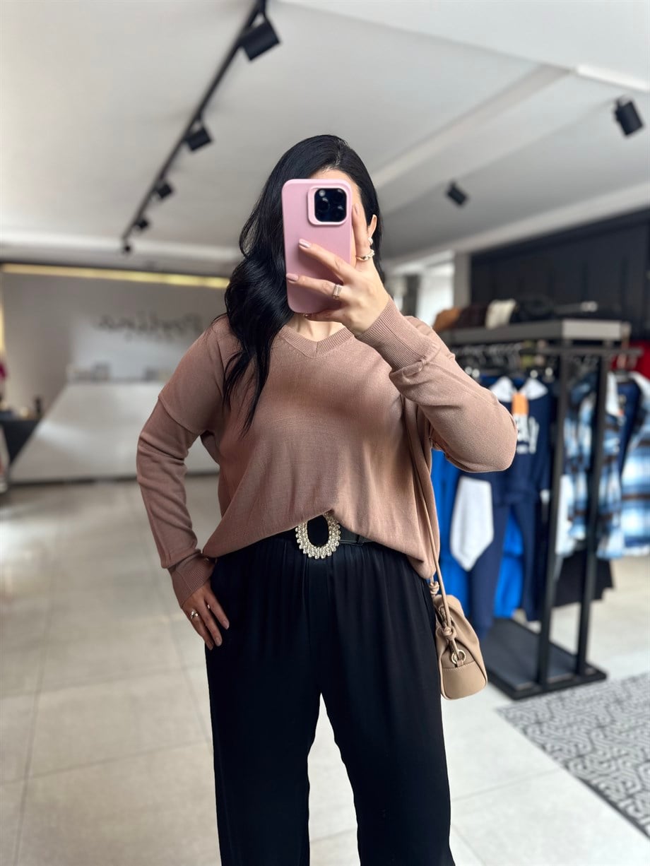 Vizon V Yaka Triko Kazak