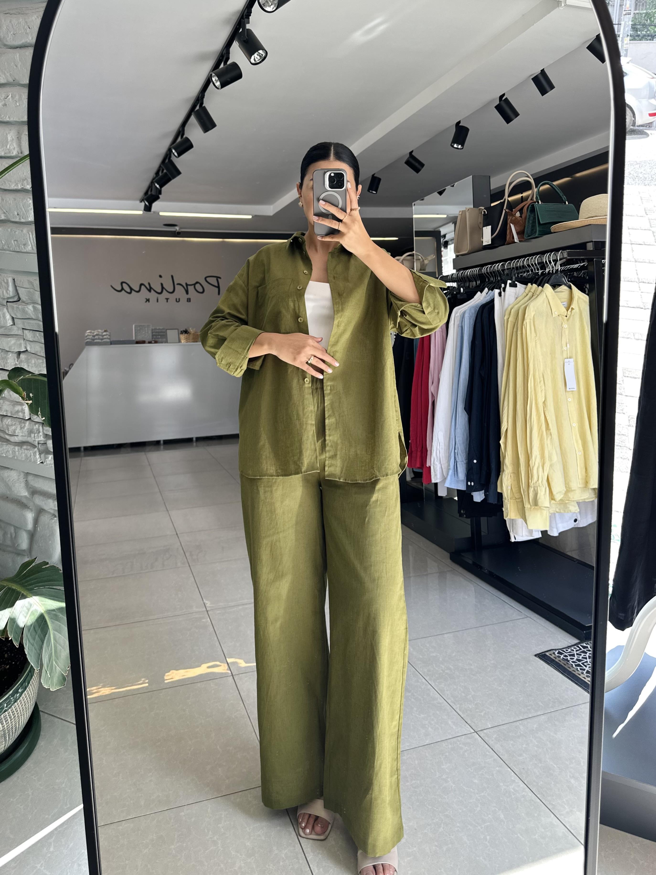 Yeşil Marka Model Keten Takım