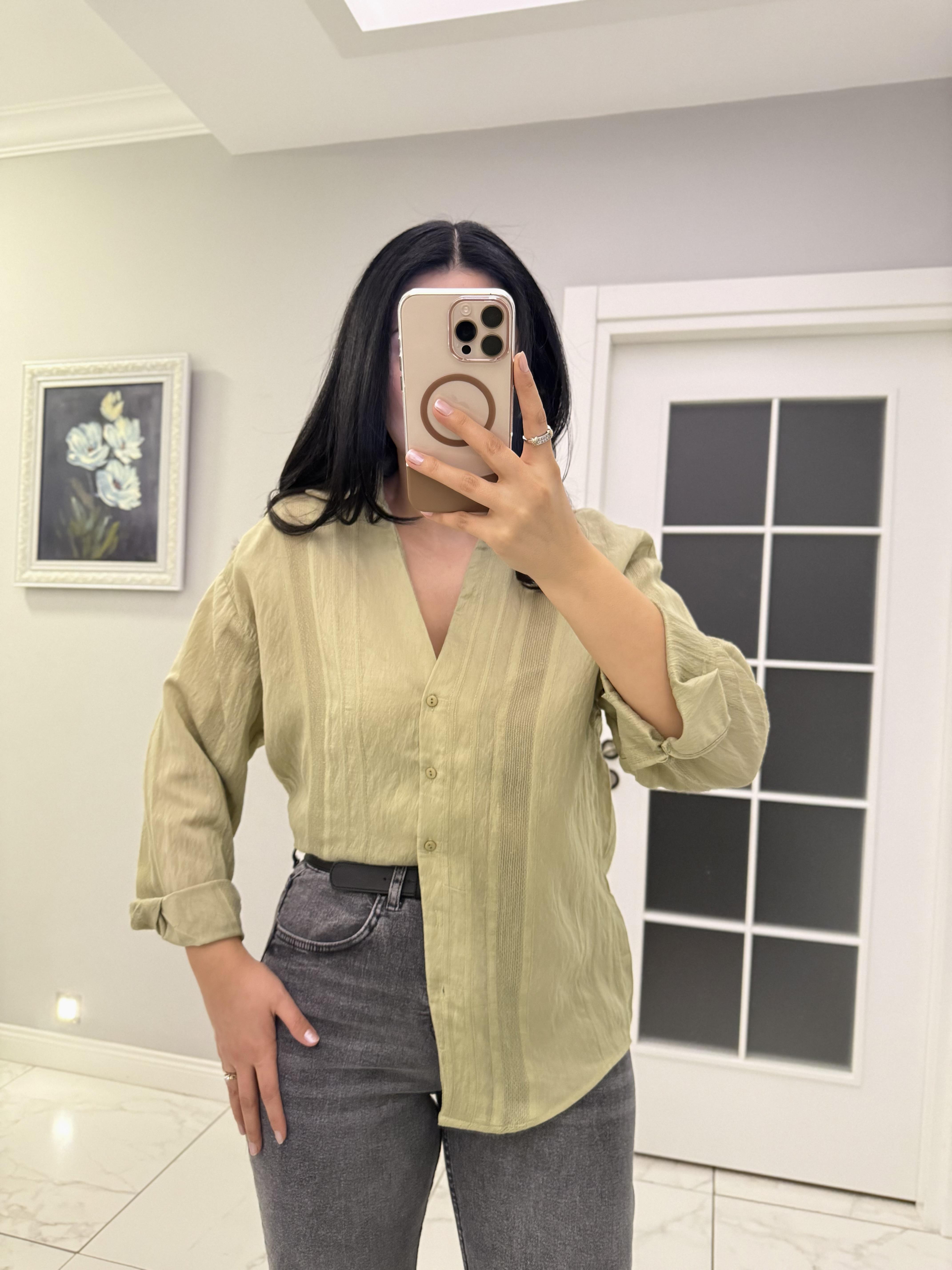 Yeşil Transparan Gömlek