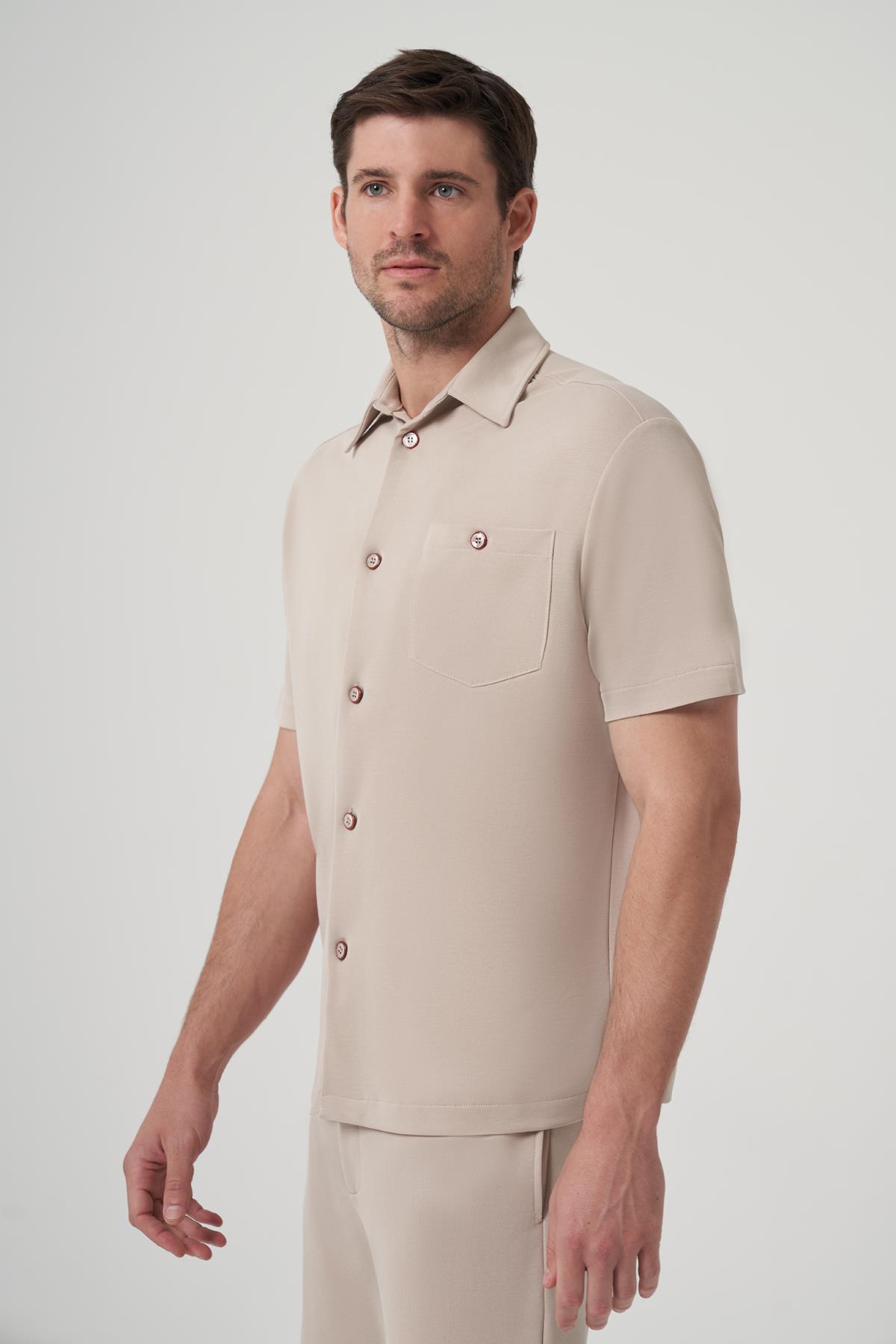 WELLWE-JORDAN MODAL İÇERİKLİ RELAXED FIT PİKE GÖMLEK-Gömlek