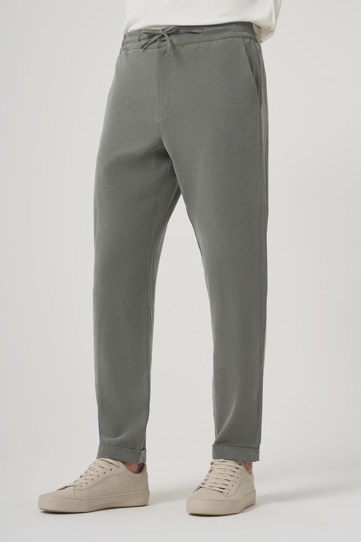 WELLWE-GRIGIO GRİ CUPRA TENSEL DOKUMA JOGGER PANTOLON-Pantolon