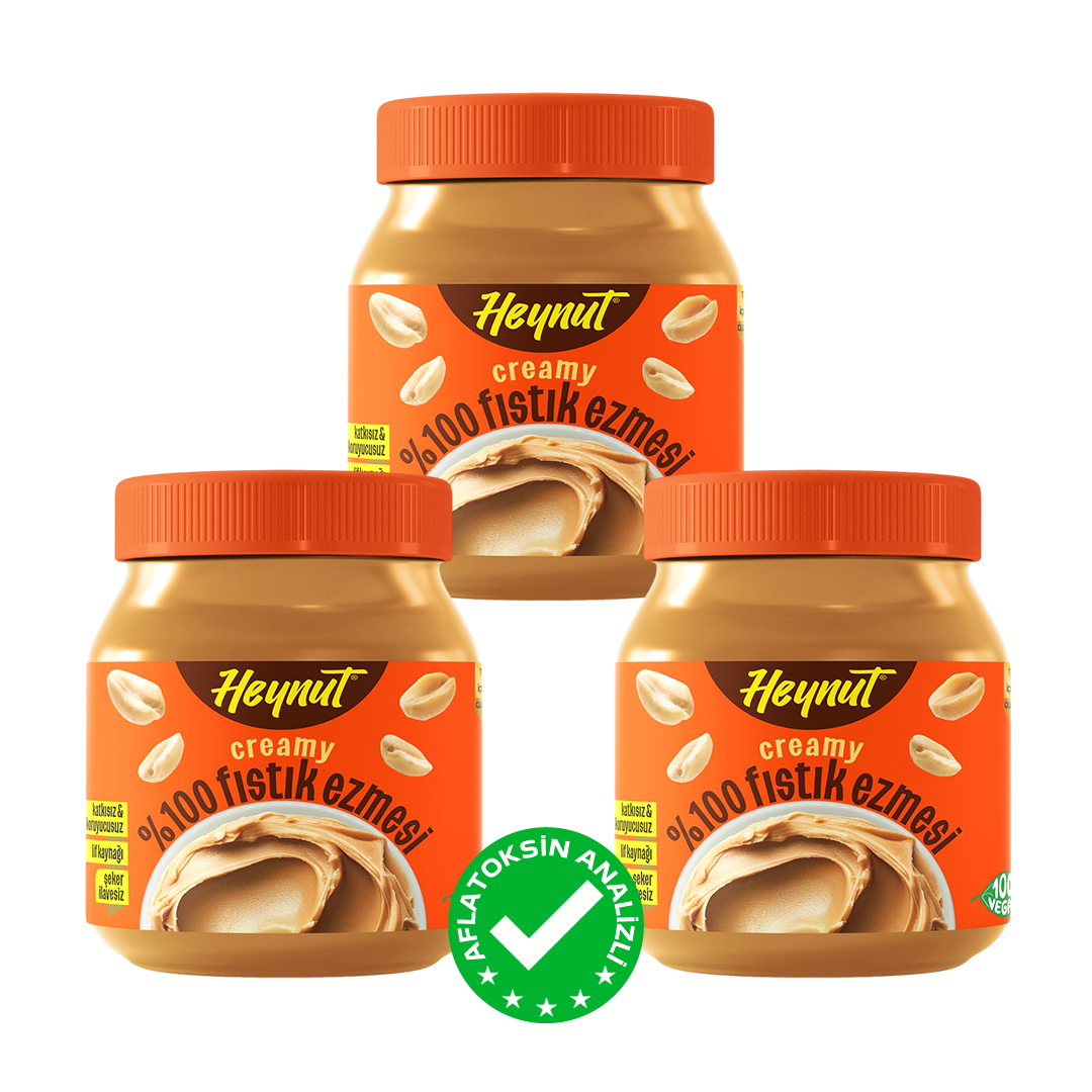 %100 Doğal Fıstık Ezmesi Creamy 350g X 3 Adet