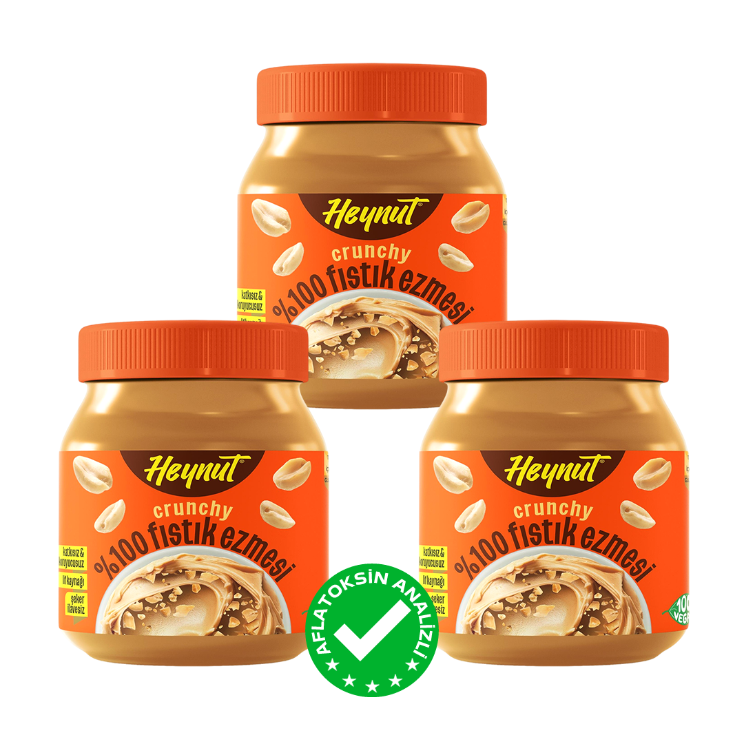   %100 Doğal Fıstık Ezmesi Crunchy 350g X 3 Adet