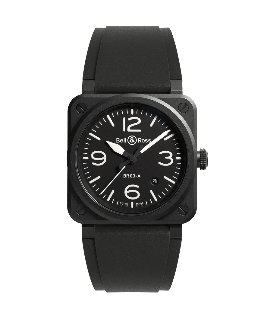 Bell & Ross BR 03 Black Matt BR03A.BL.CE.SRB Erkek Kol Saati