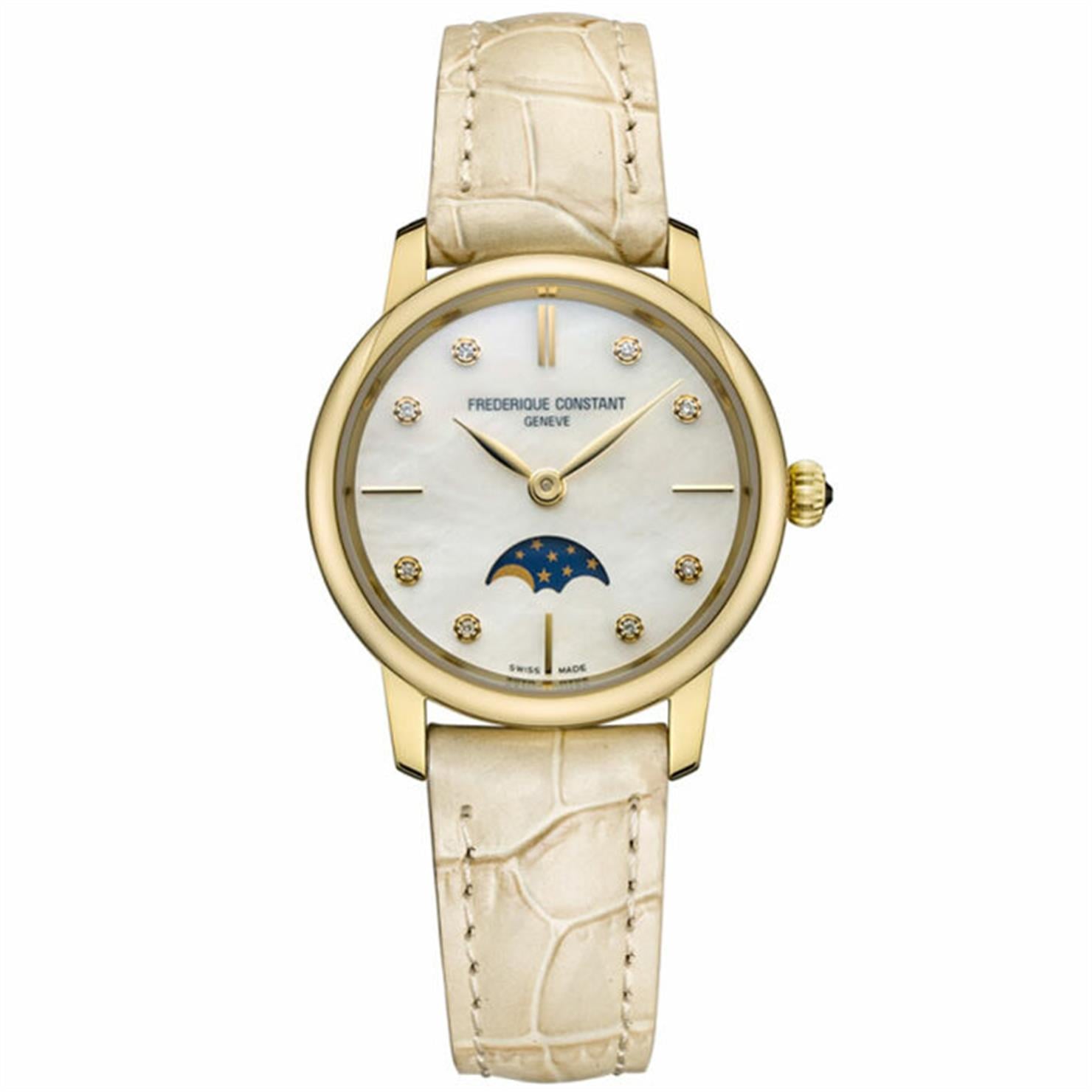 Frederique Constant Slimline Moonphase FC-206MPWD1S5 Kadın Kol Saati