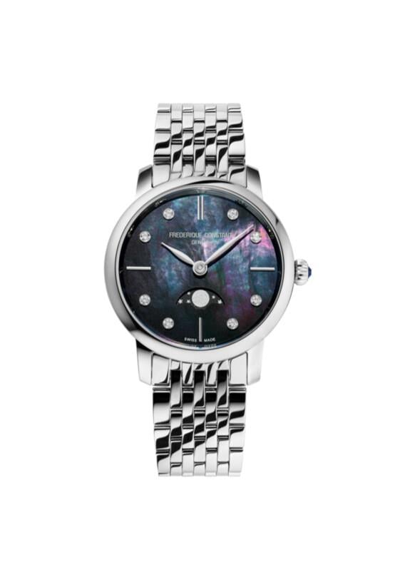 Frederique Constant Slimline Moonphase FC-206MPBD1S6B Kadın Kol Saati