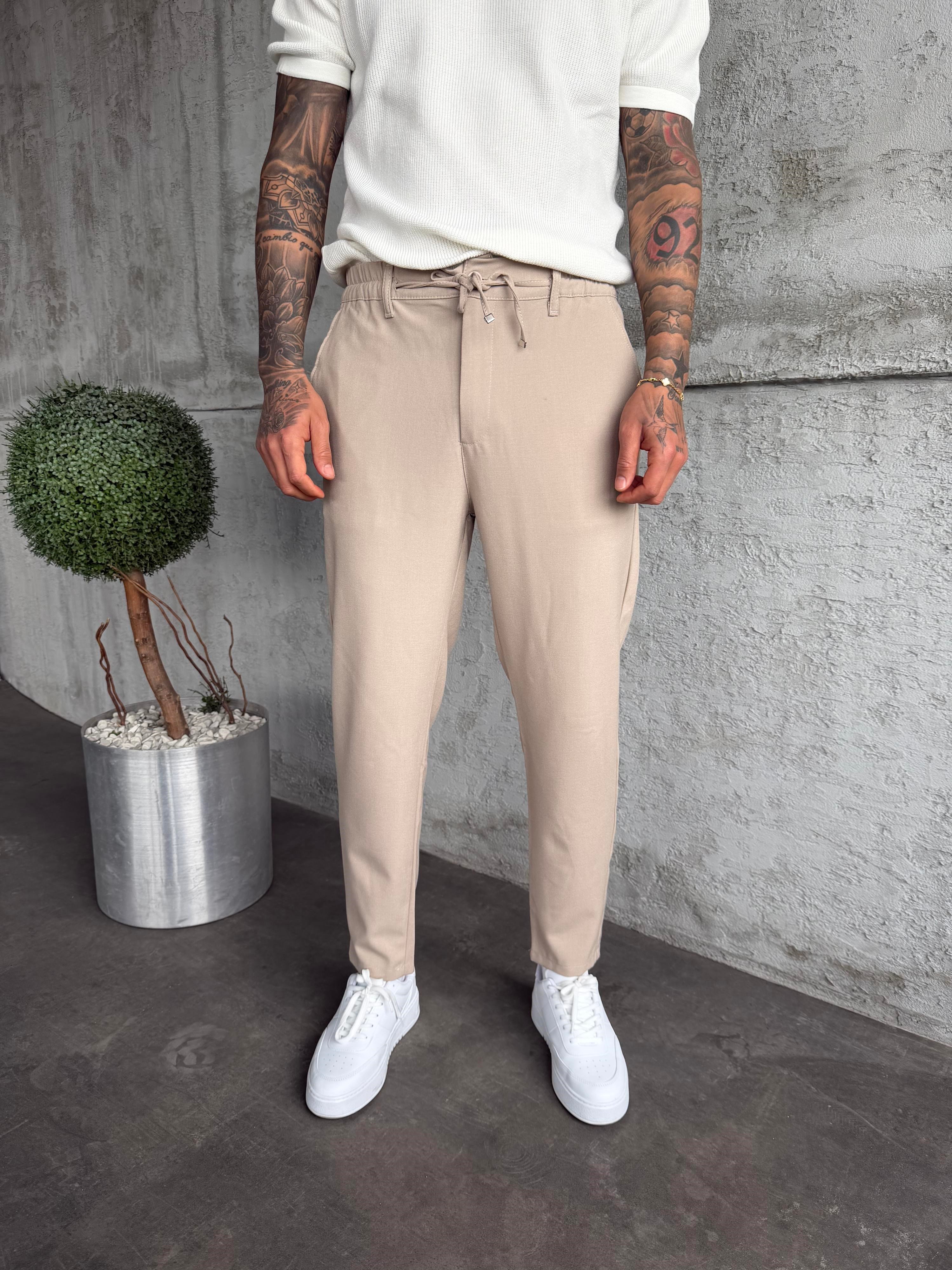 Bej Regular Fit Kumaş Pantolon