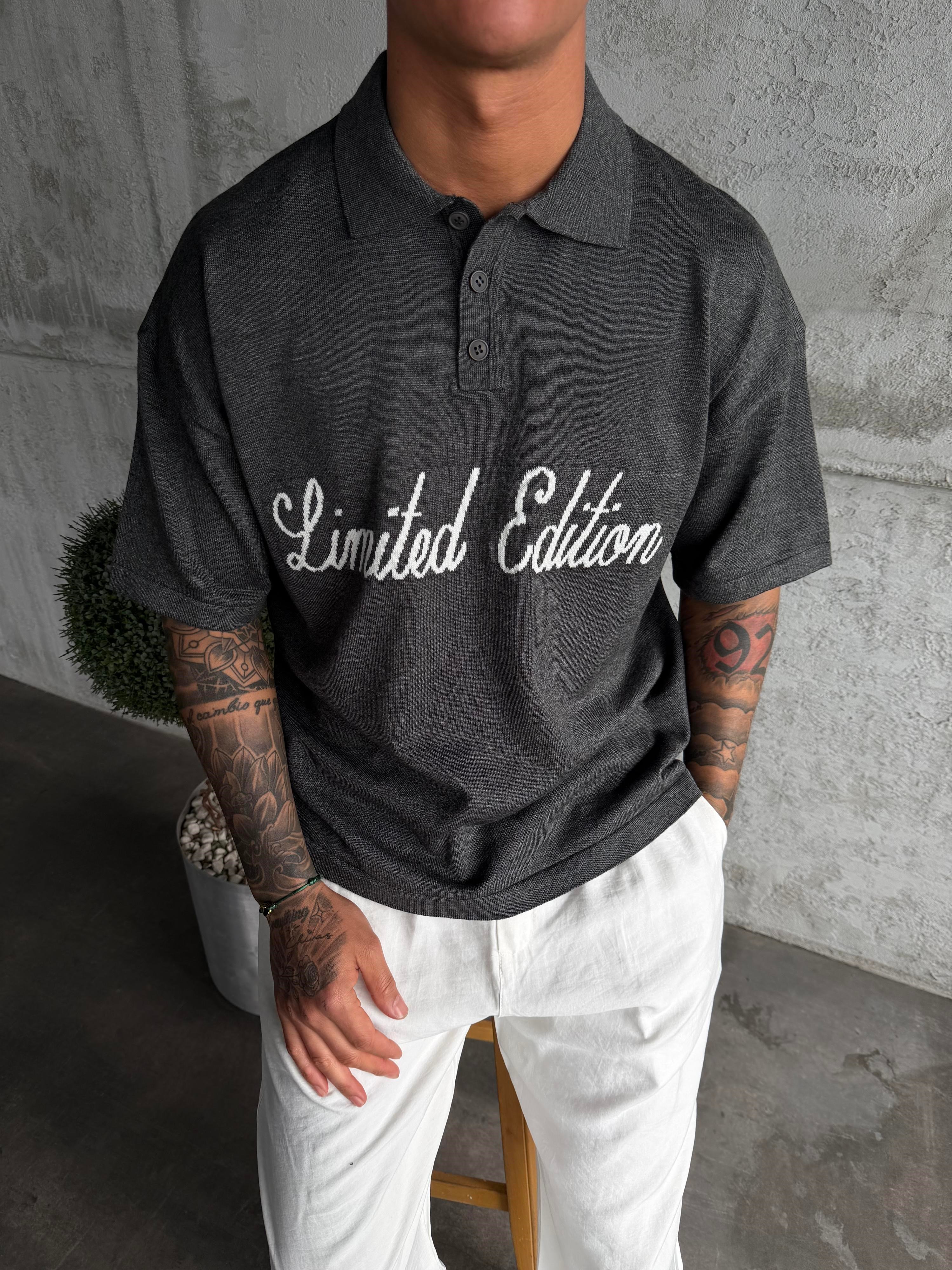 Füme Limited Edition Yazılı Polo Yaka T-shirt