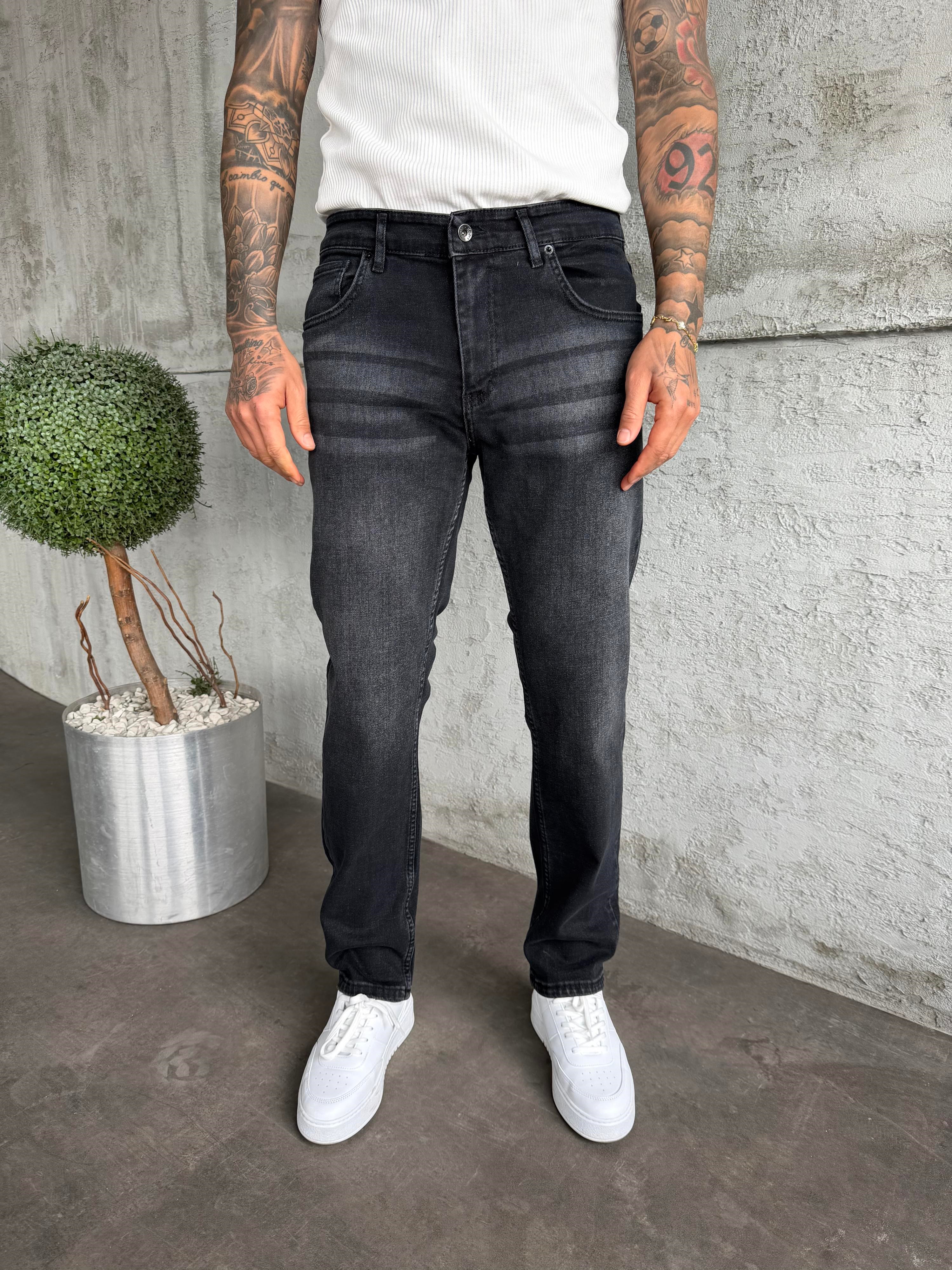 Füme Taşlamalı Likralı Regular Fit Jean